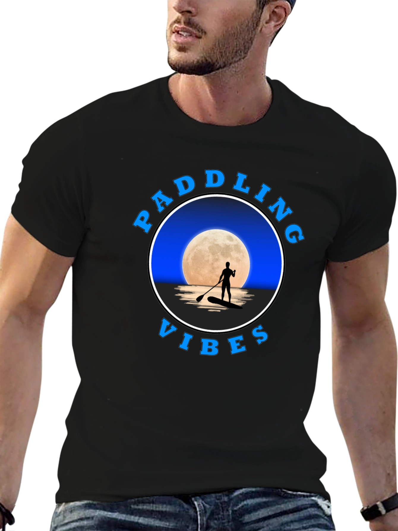 Paddling Vibes T-Shirt: Moonlit Water Adventure Tee