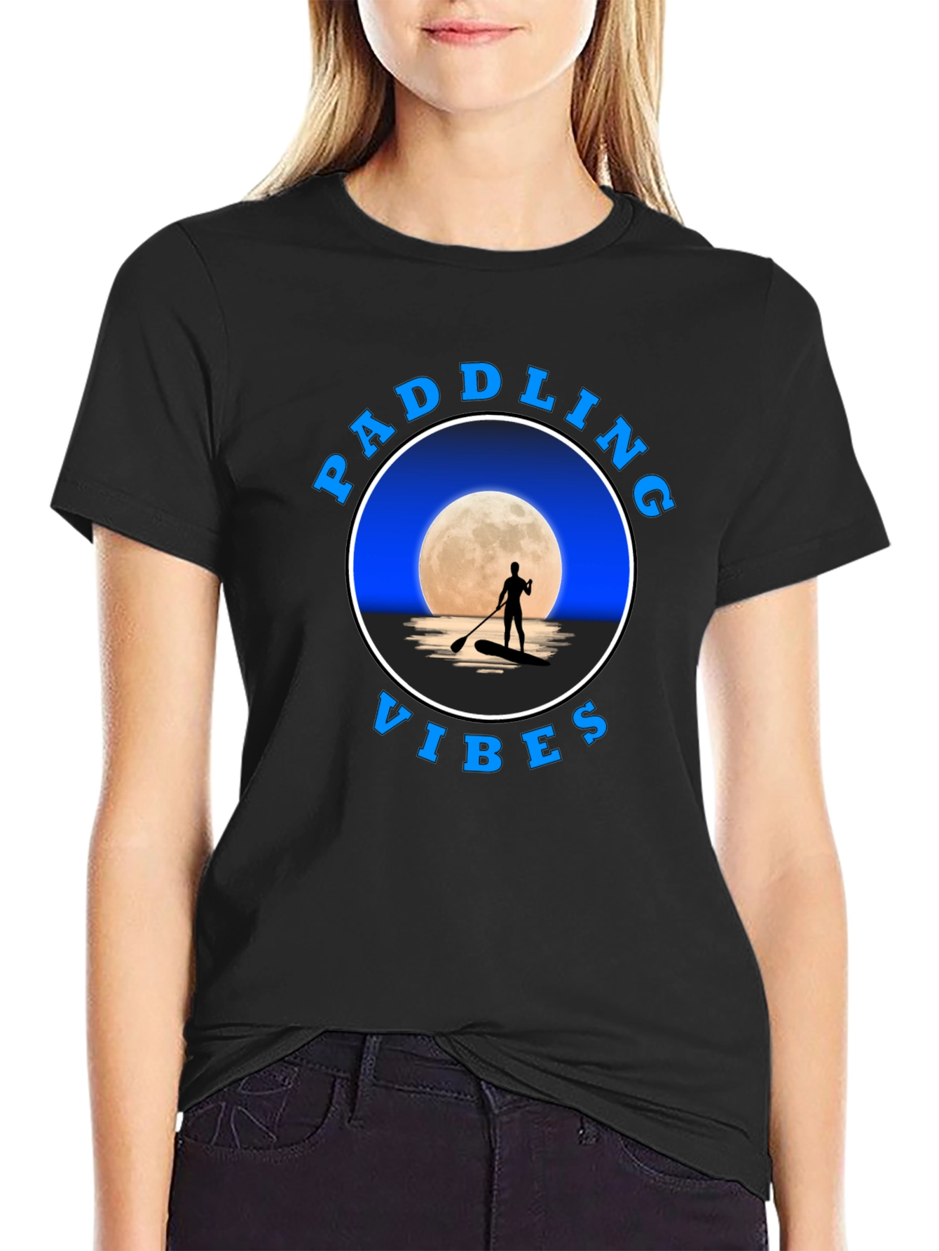 Paddling Vibes T-Shirt: Moonlit Water Adventure Tee