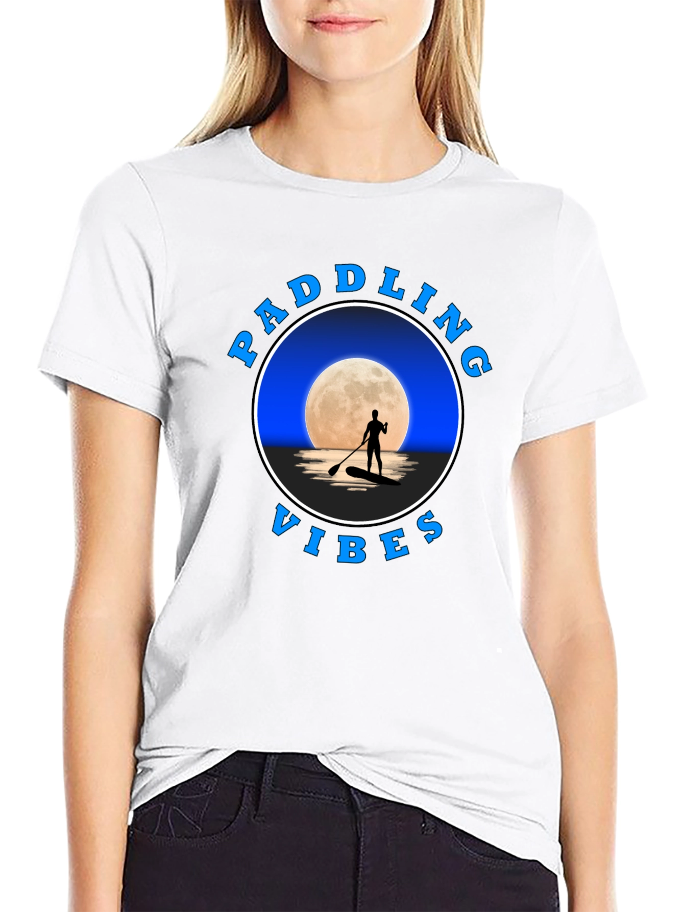 Paddling Vibes T-Shirt: Moonlit Water Adventure Tee