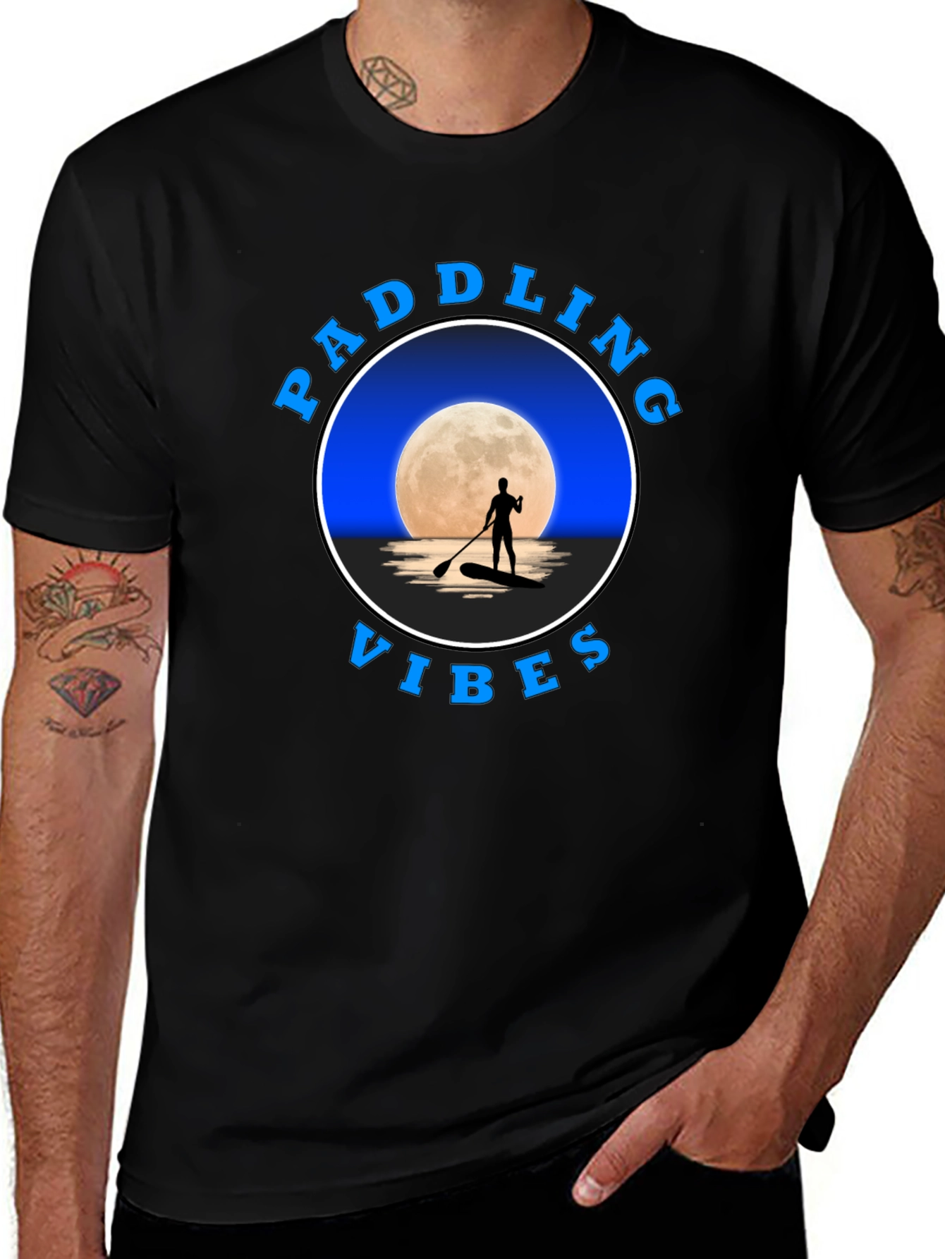 Paddling Vibes T-Shirt: Moonlit Water Adventure Tee