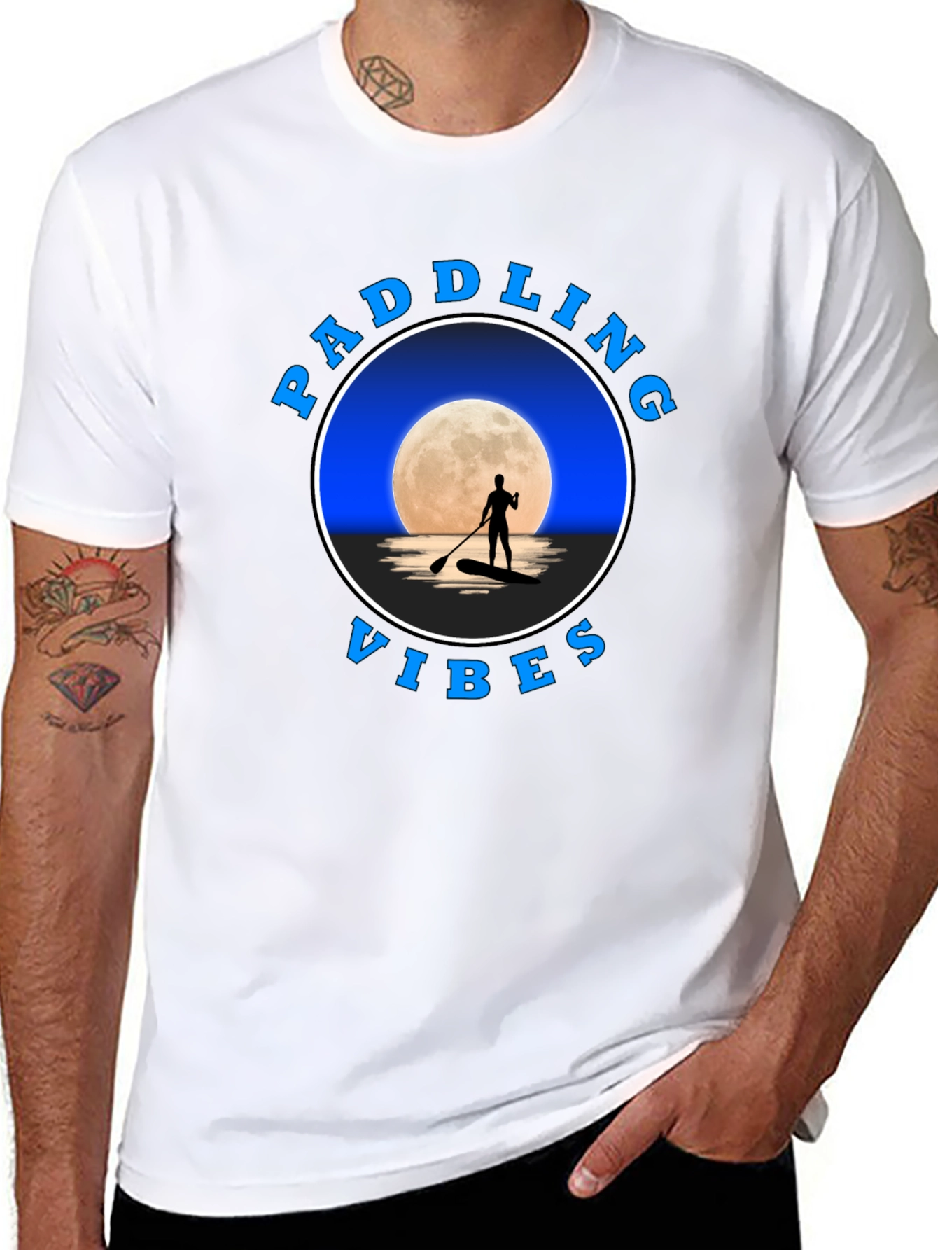 Paddling Vibes T-Shirt: Moonlit Water Adventure Tee
