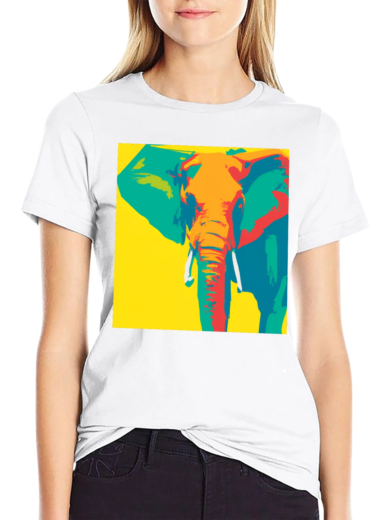 Pop Art Elephant Graphic Tee - Bold & Unique