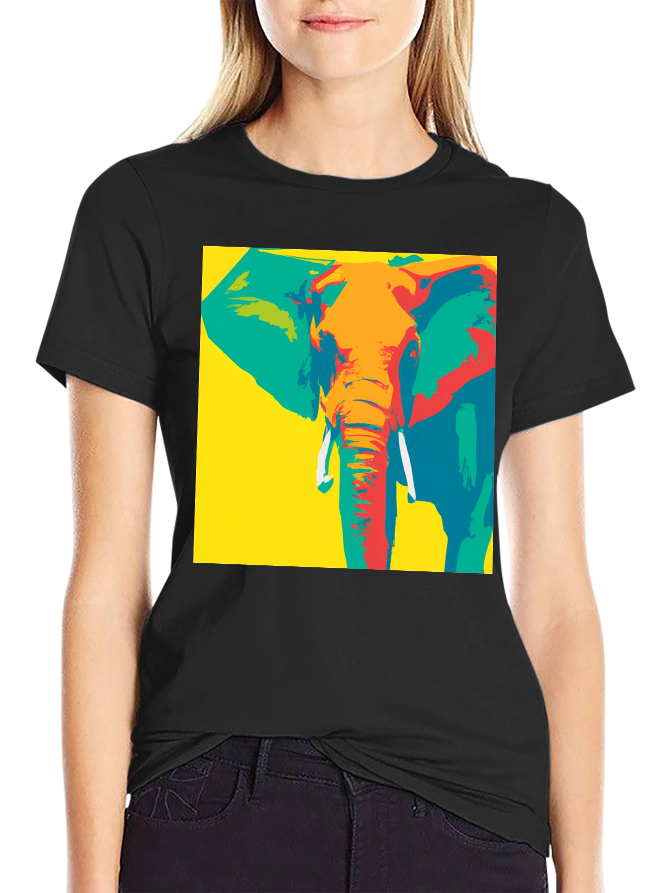 Pop Art Elephant Graphic Tee - Bold & Unique