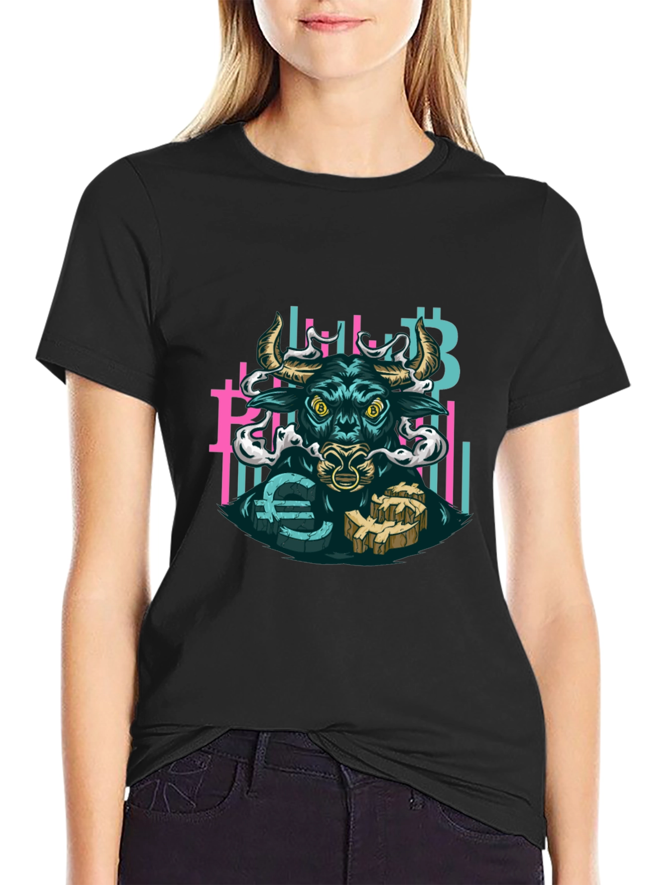 Bull Crypto T-Shirt - Bitcoin Euro Finance
