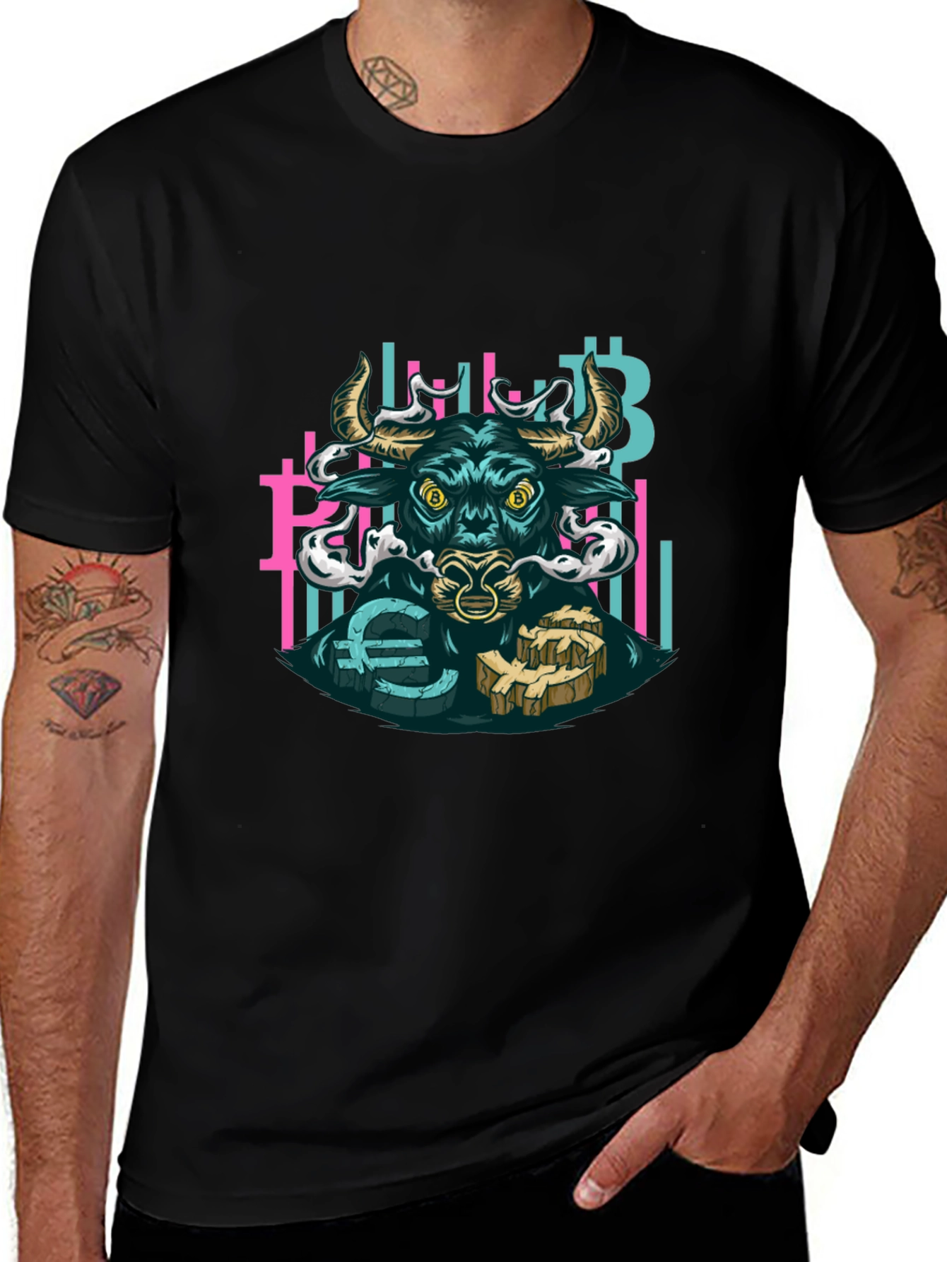 Bull Crypto T-Shirt - Bitcoin Euro Finance