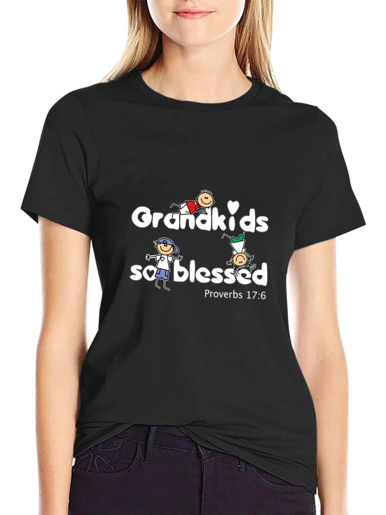 Grandkids Blessed Black T-Shirt