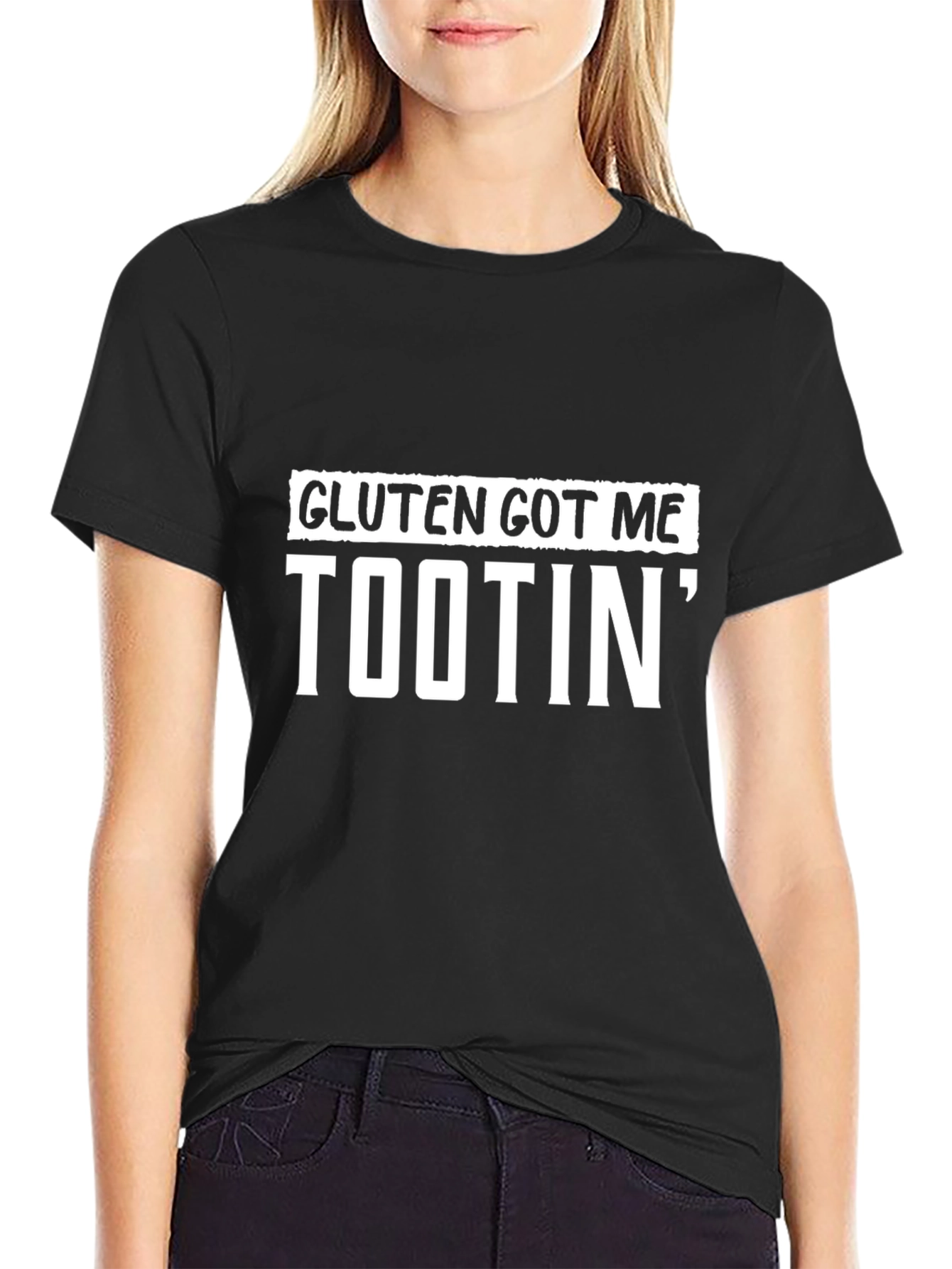 Gluten Got Me Tootin Black Graphic Tee