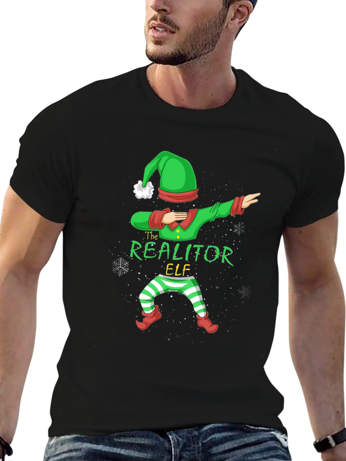 Realtor Elf Dabbing Christmas T-Shirt