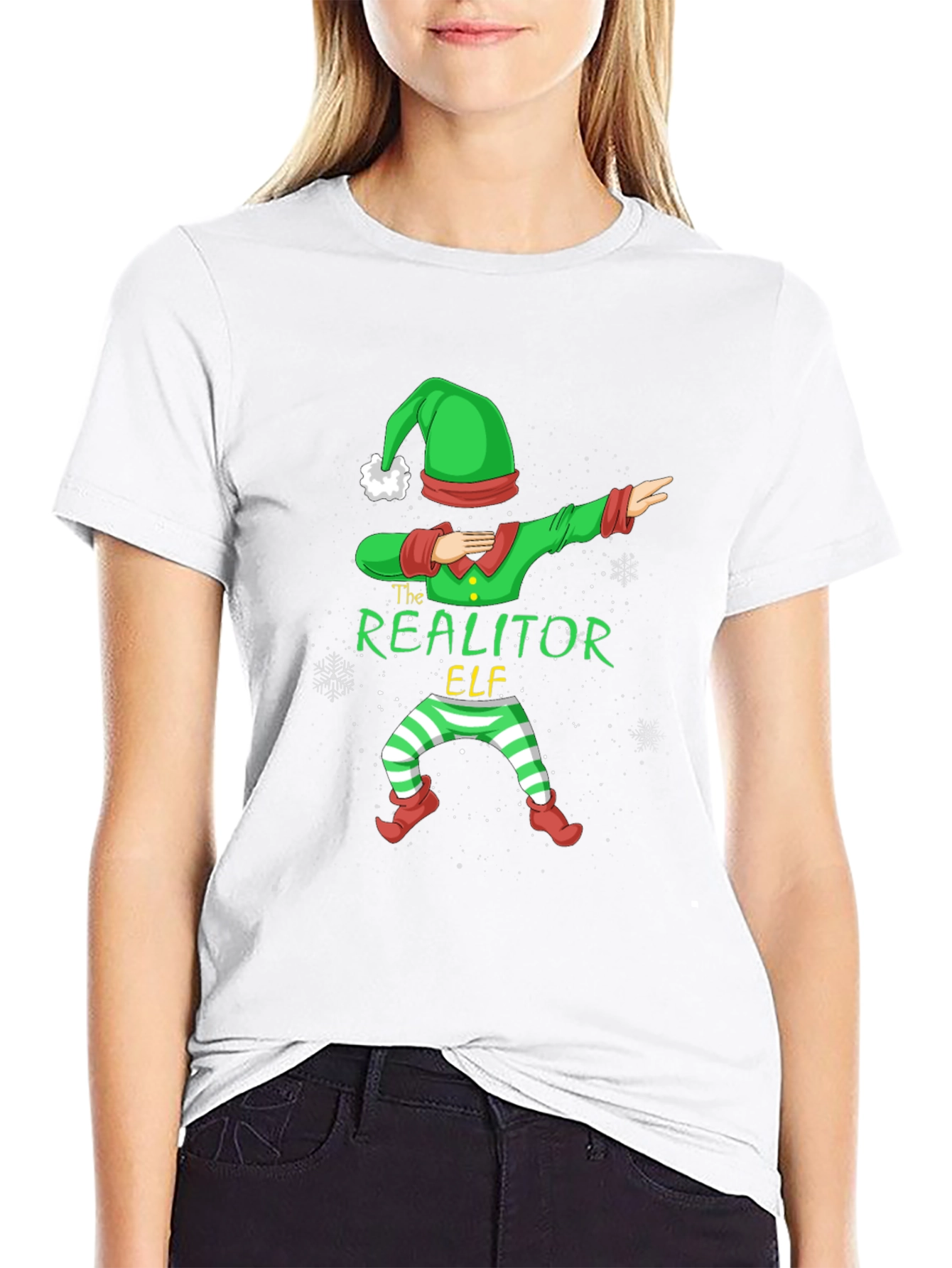 Realtor Elf Dabbing Christmas T-Shirt