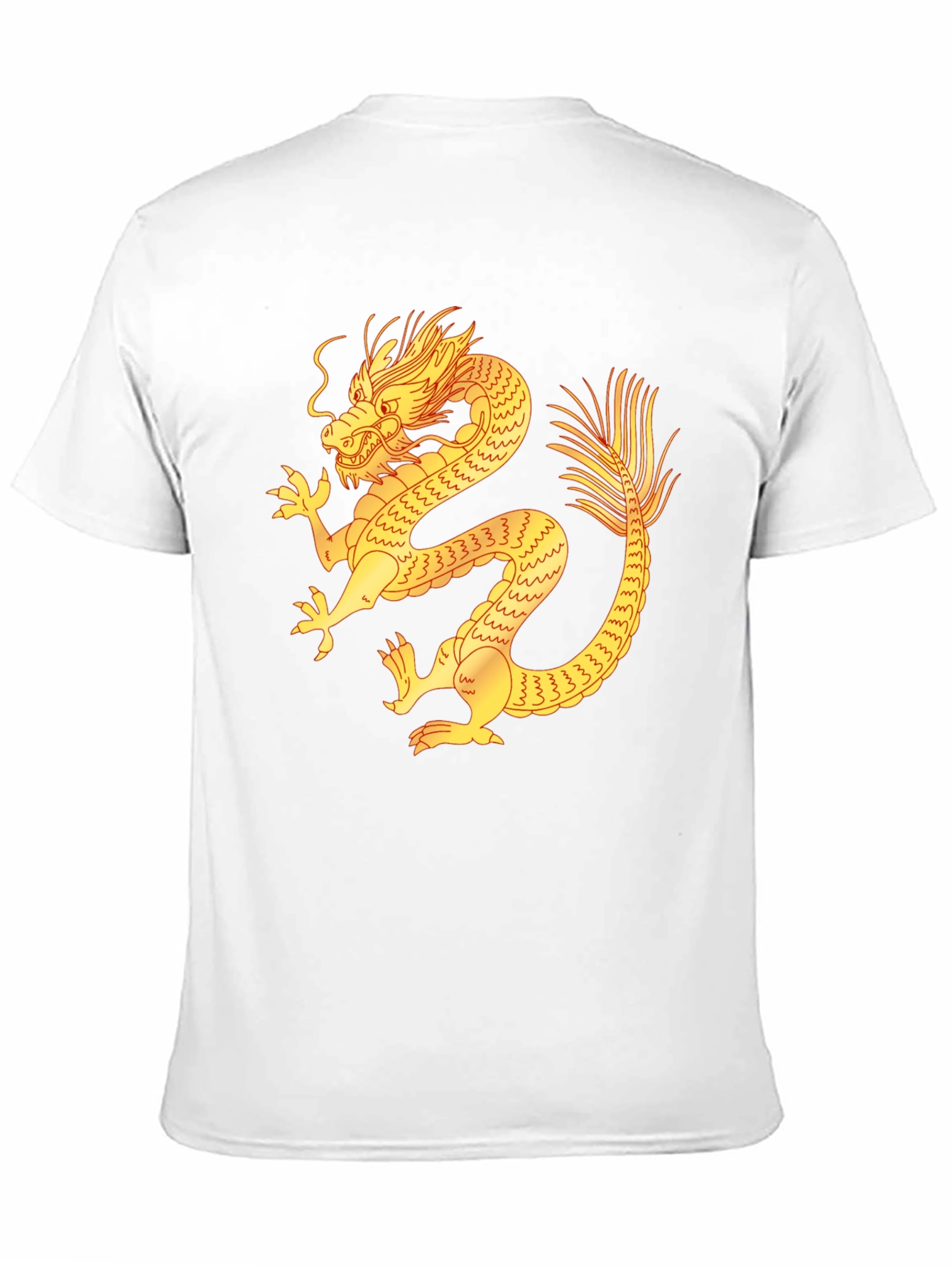 Black T-Shirt with Golden Dragon Design