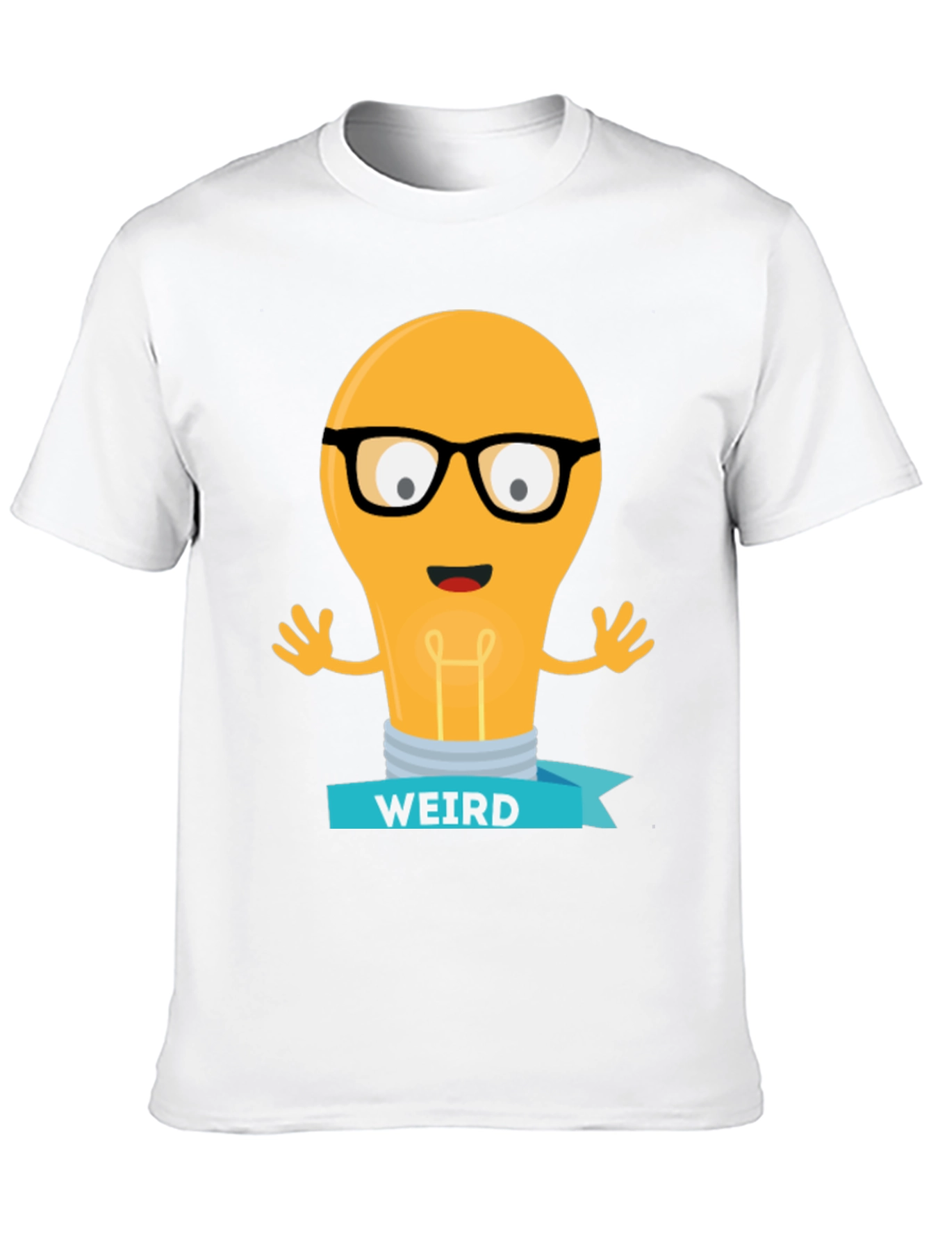 Weird Light Bulb Graphic Tee - Black Cotton T-Shirt