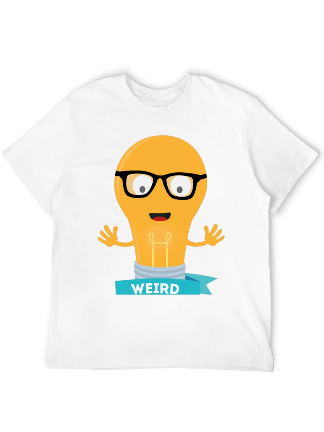 Weird Light Bulb Graphic Tee - Black Cotton T-Shirt