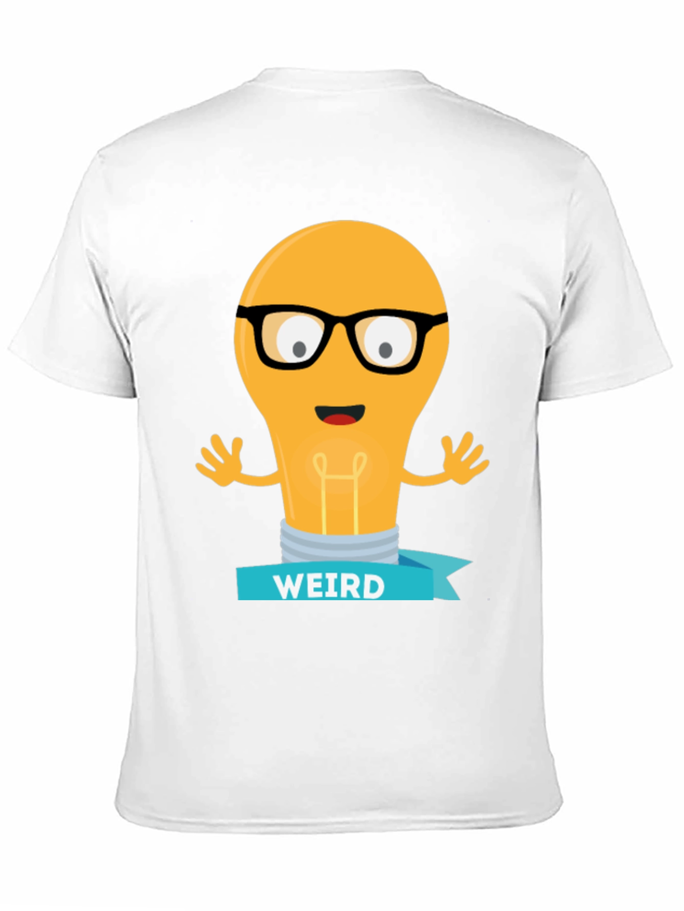 Weird Light Bulb Graphic Tee - Black Cotton T-Shirt