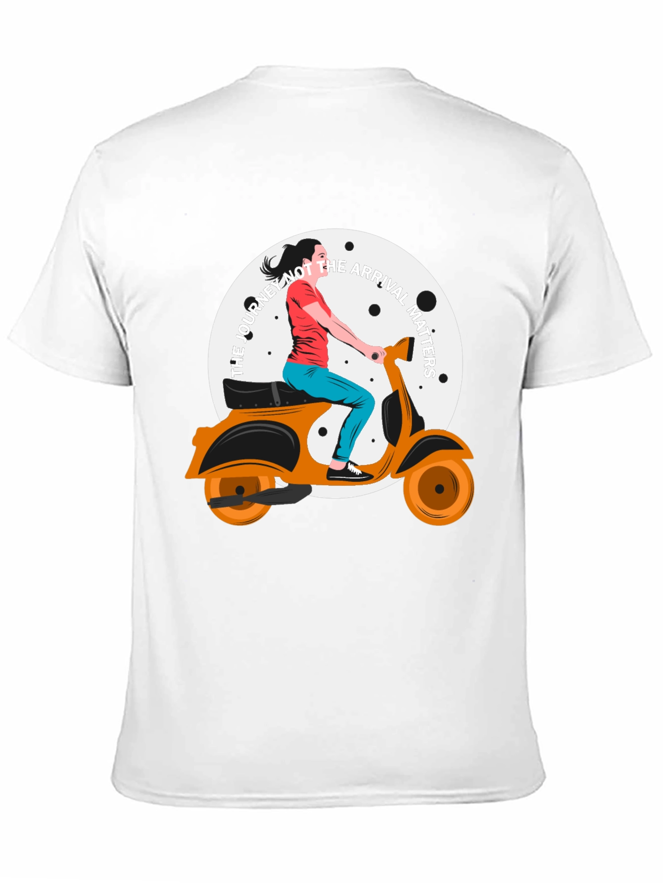 Stylish Black T-Shirt with Scooter Girl Graphic