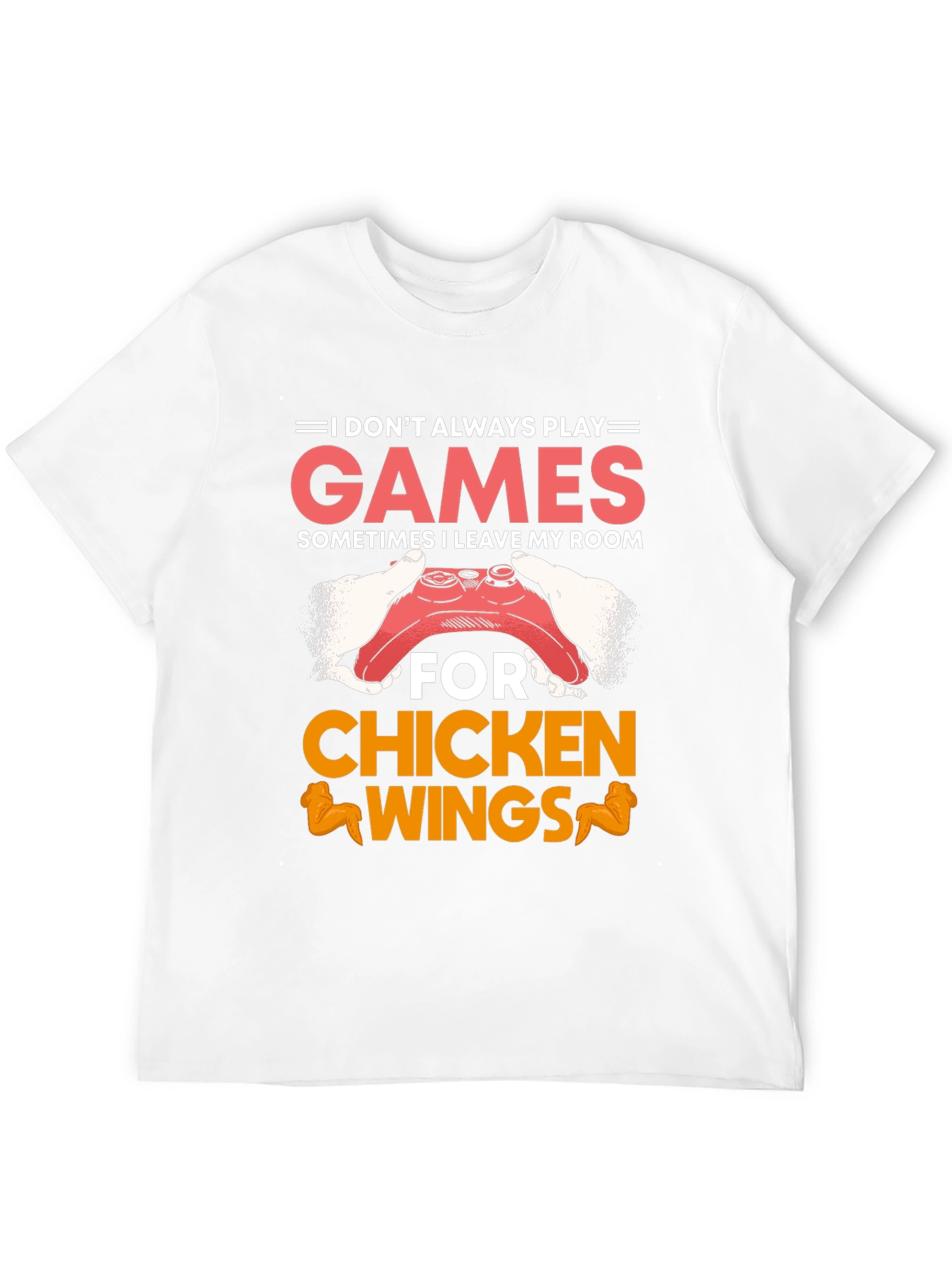 Gamer Chicken Wings Black Graphic T-Shirt