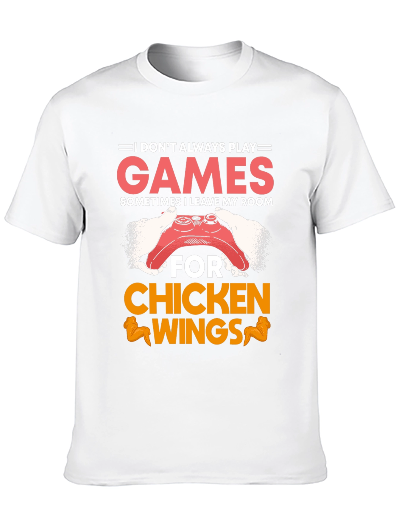 Gamer Chicken Wings Black Graphic T-Shirt