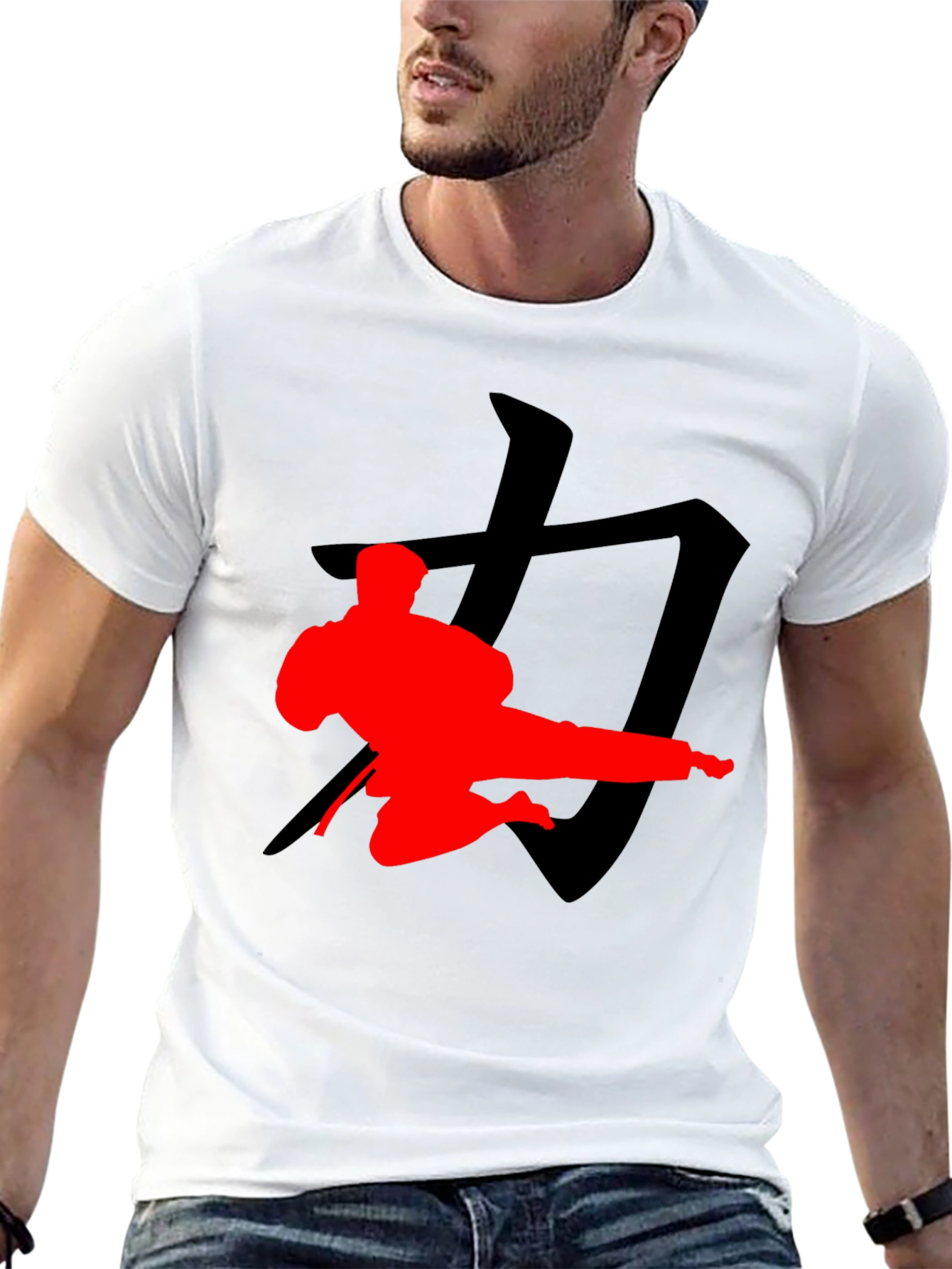 Martial Arts Silhouette Graphic Tee - Black