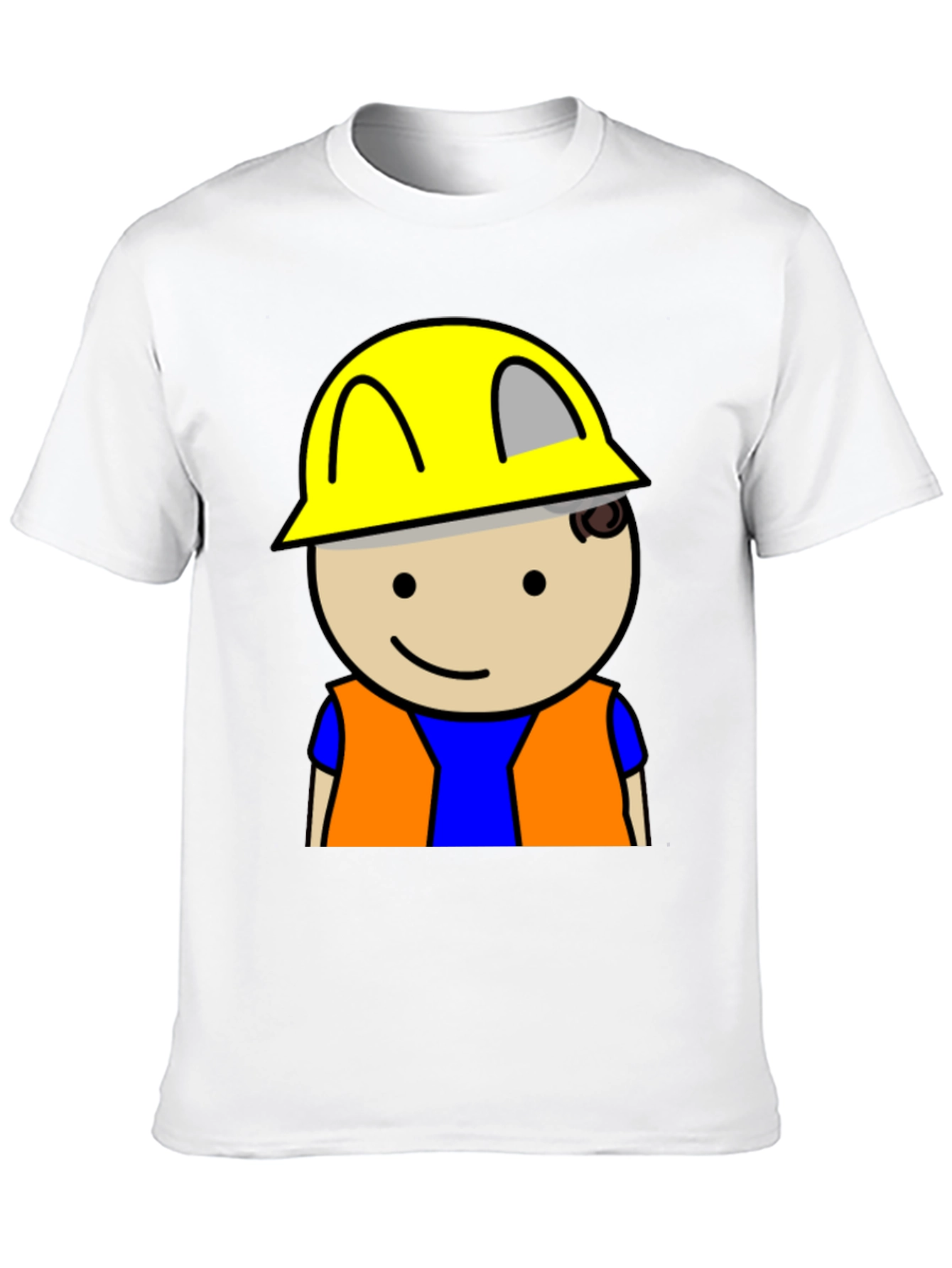 Construction Worker Graphic Tee - Black Cotton T-Shirt