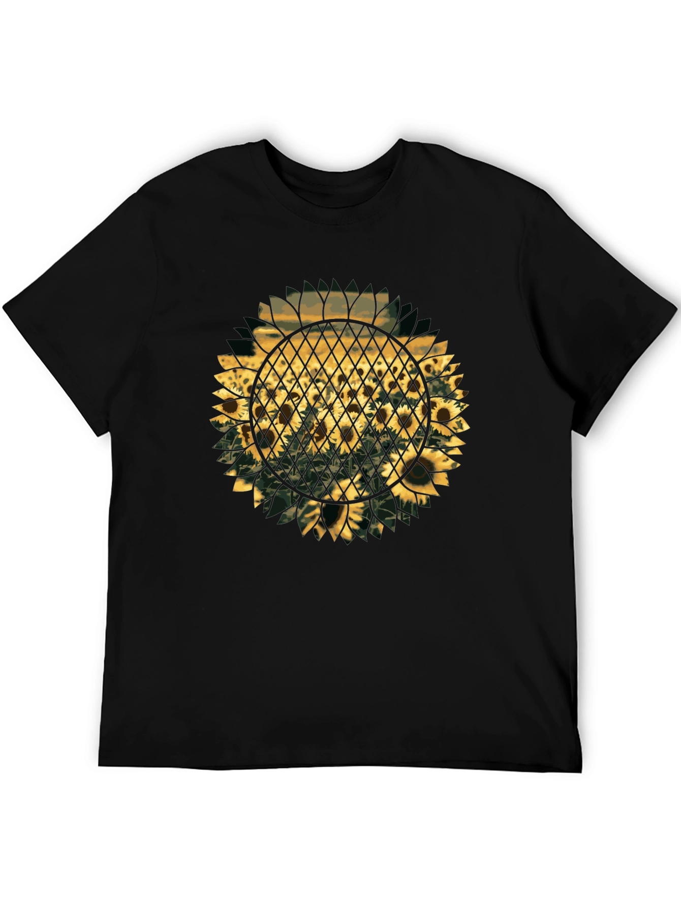 Sunflower Graphic Print T-Shirt - Black