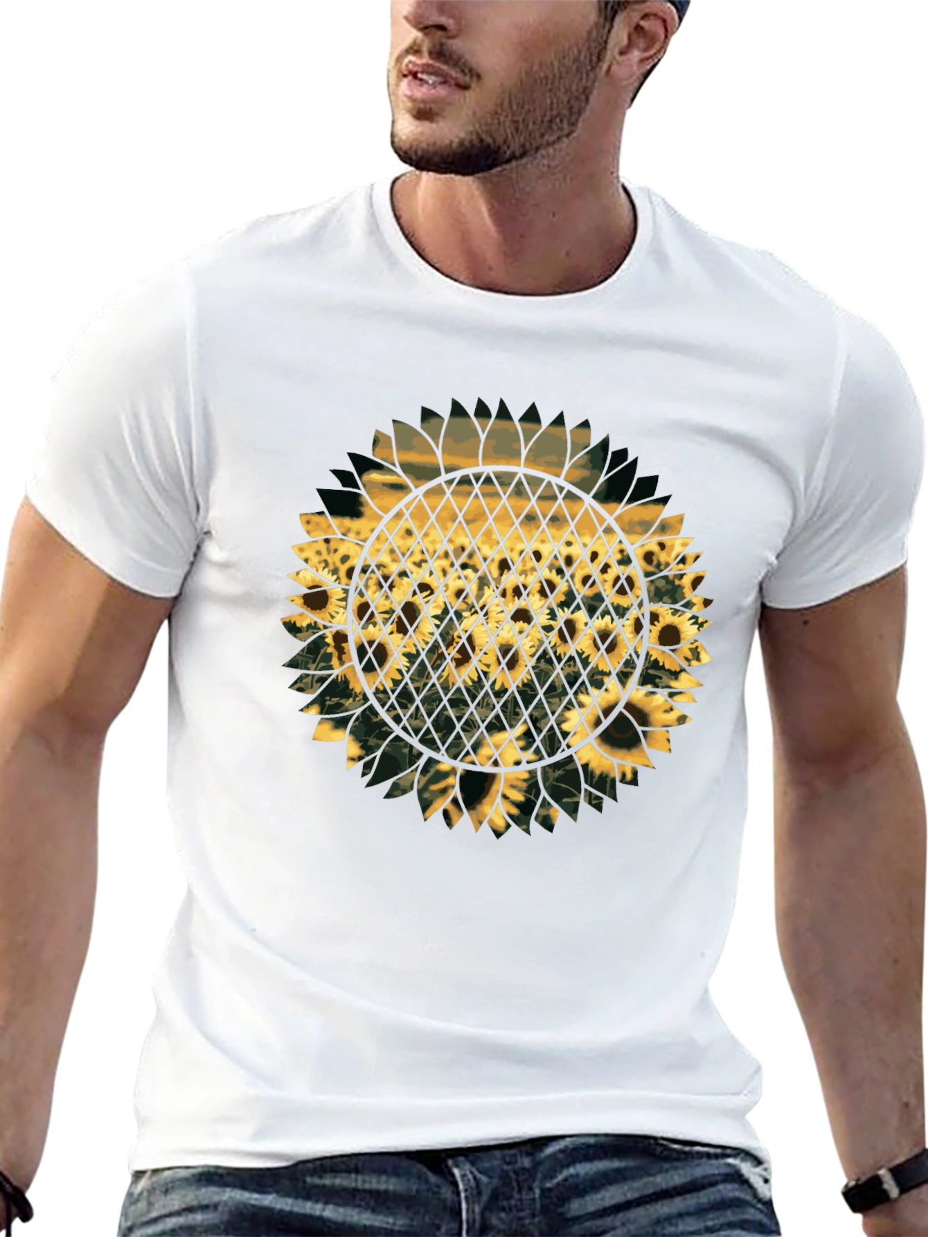 Sunflower Graphic Print T-Shirt - Black