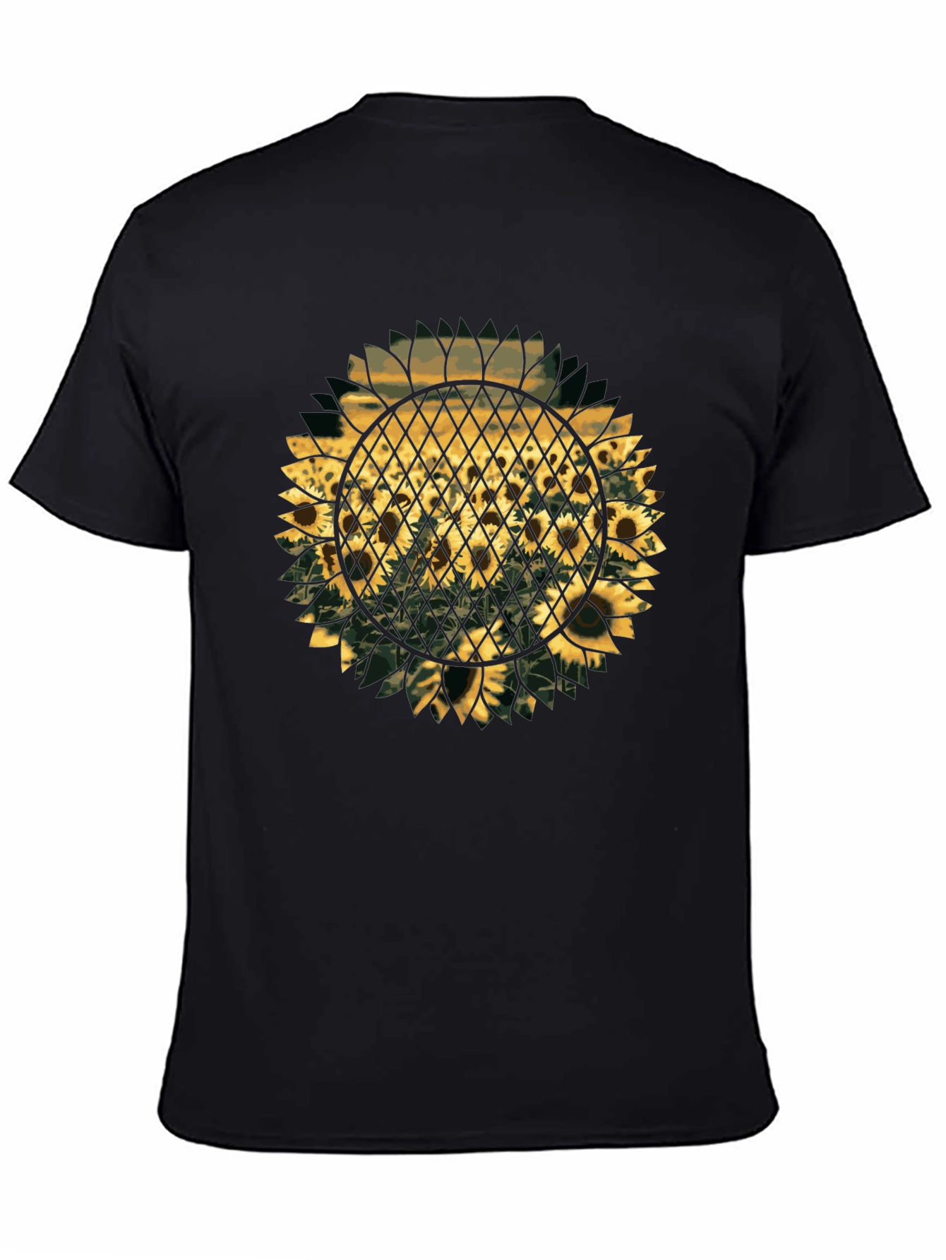 Sunflower Graphic Print T-Shirt - Black