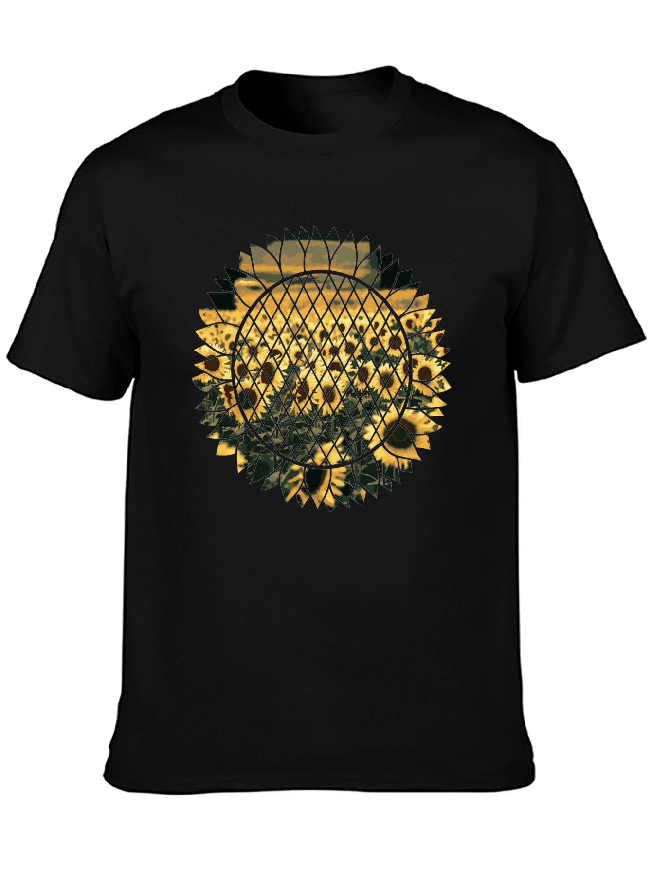 Sunflower Graphic Print T-Shirt - Black