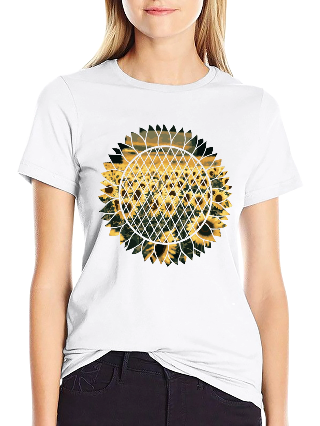 Sunflower Graphic Print T-Shirt - Black