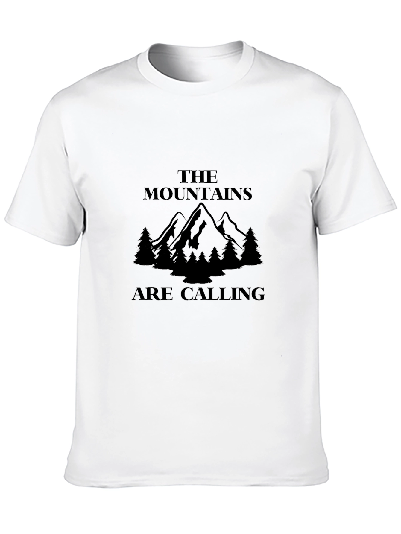 The Mountains Are Calling Graphic Tee - Black