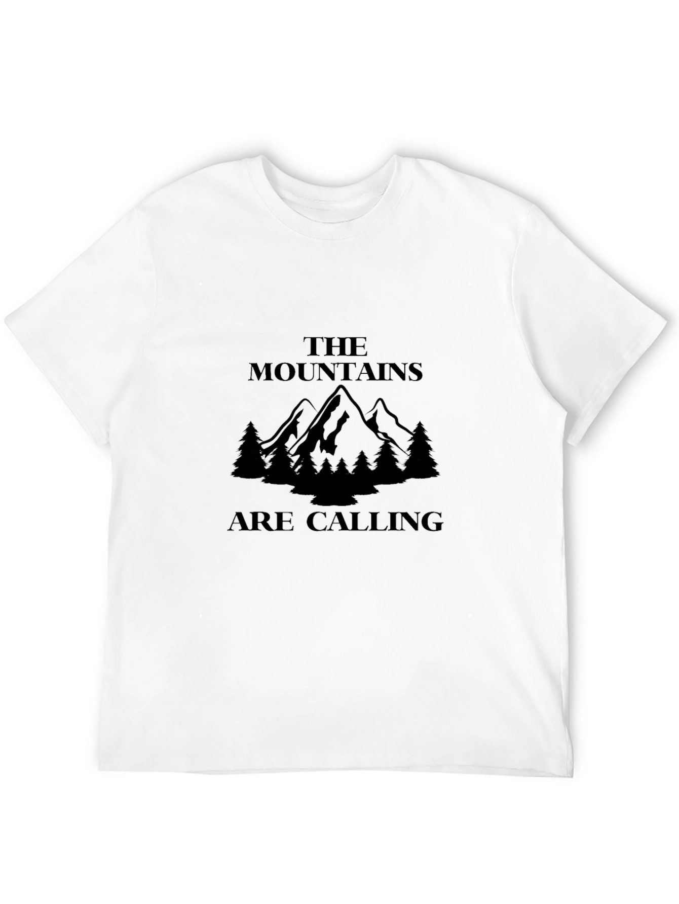 The Mountains Are Calling Graphic Tee - Black