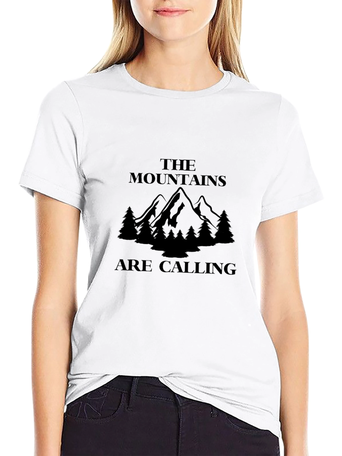 The Mountains Are Calling Graphic Tee - Black