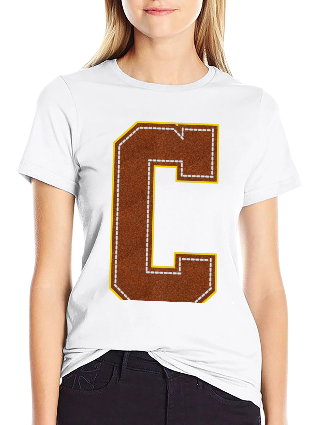 Letter C Football Style Graphic Tee