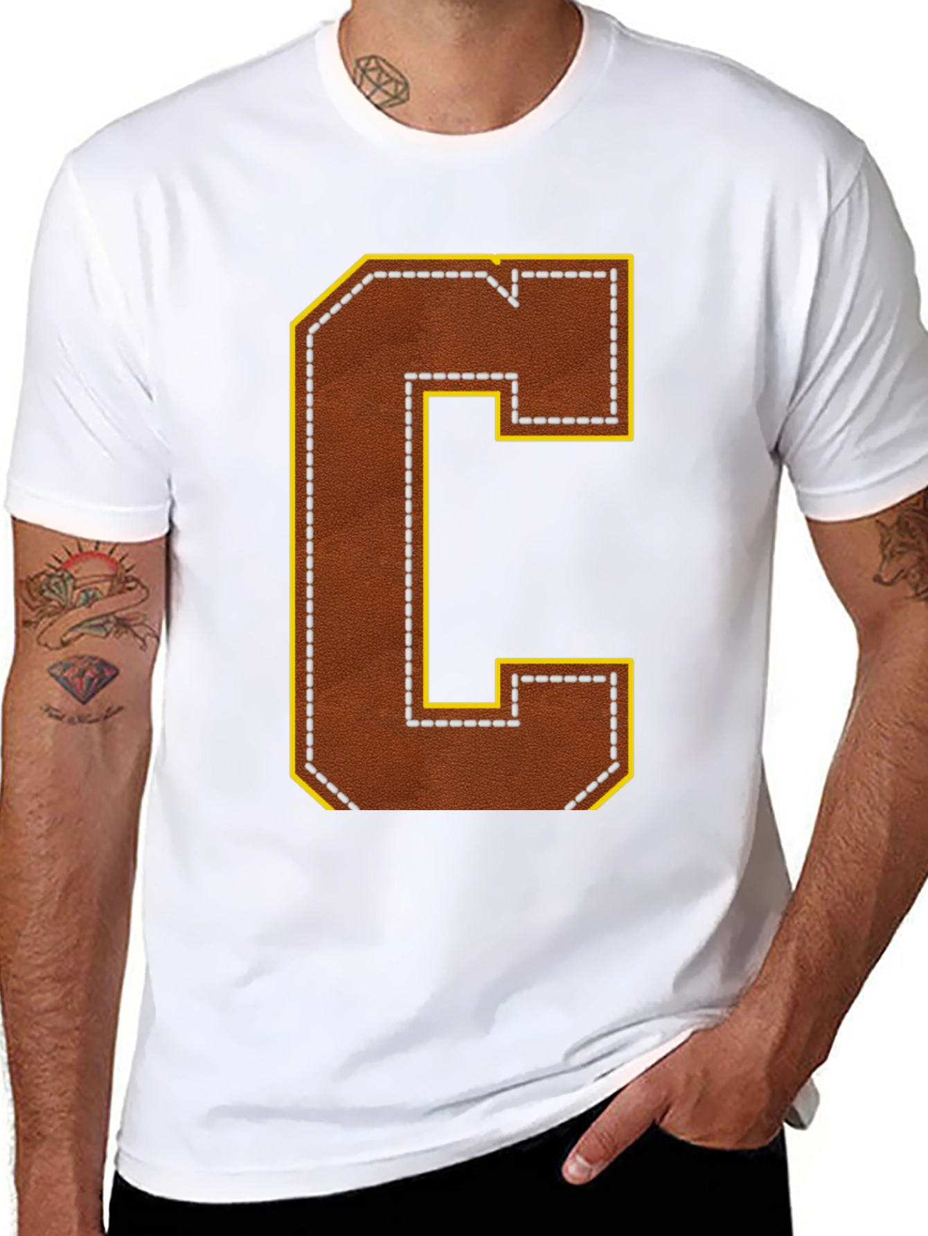 Letter C Football Style Graphic Tee
