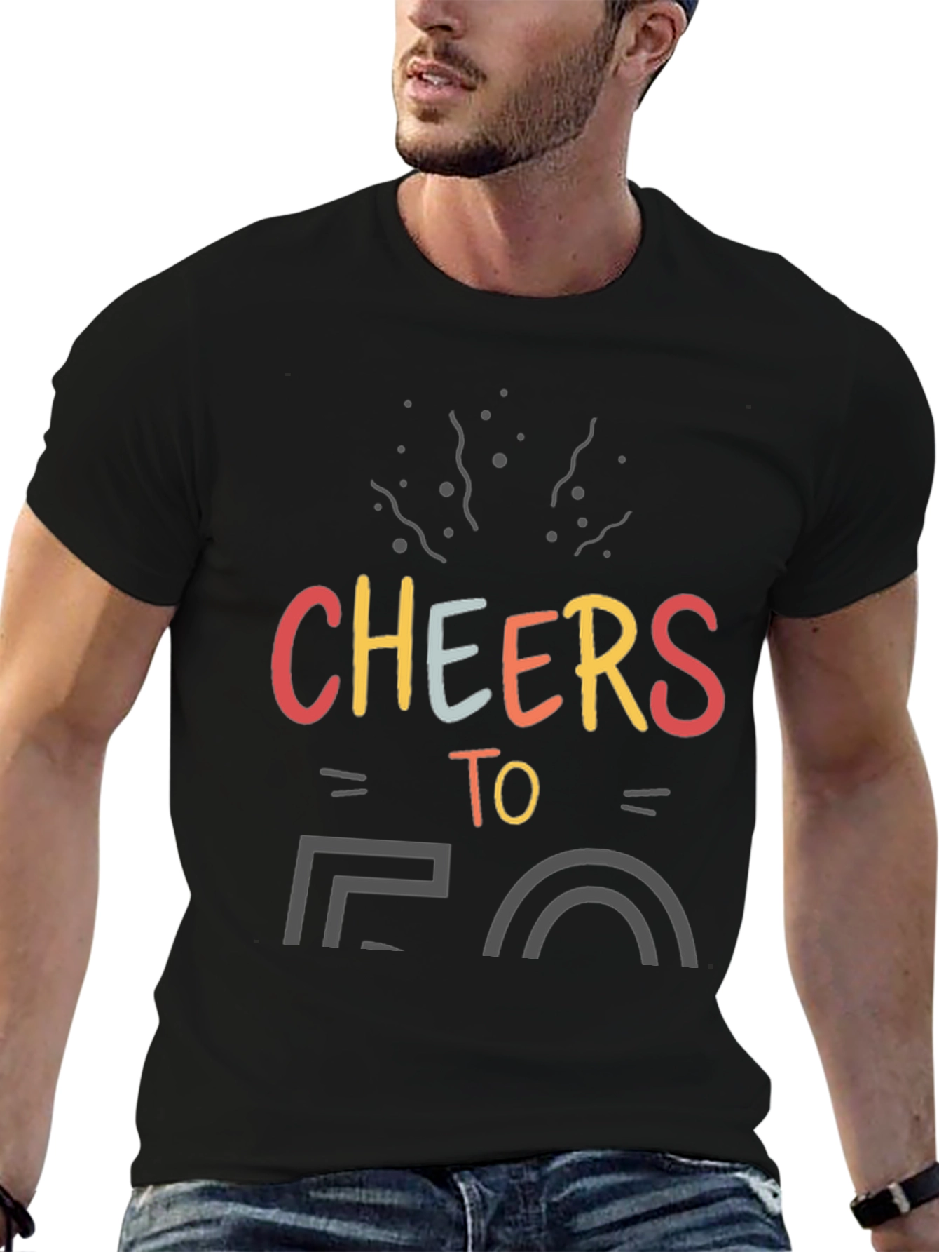 Cheers to 50 Black T-Shirt