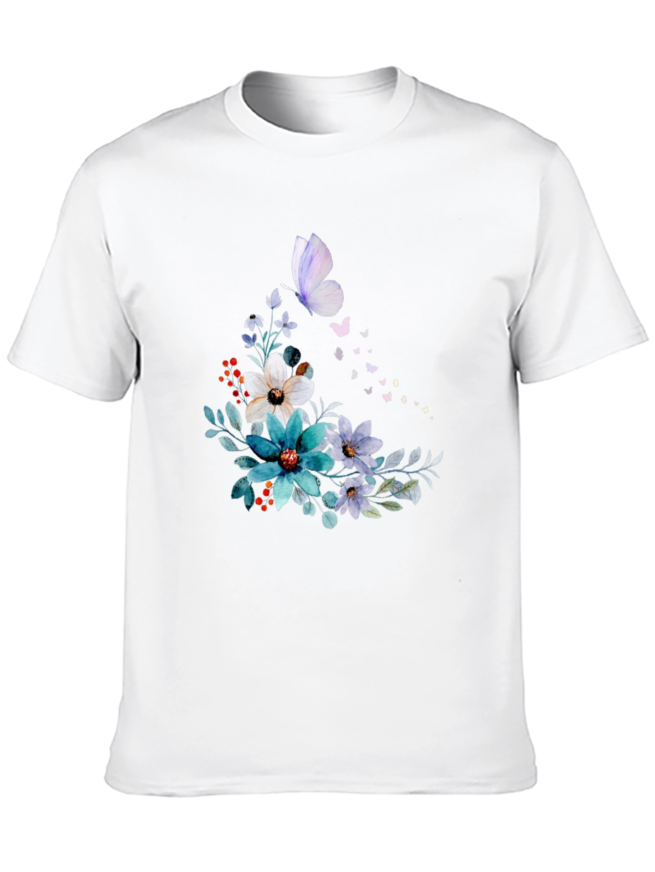 Floral Butterfly Graphic Print Tee