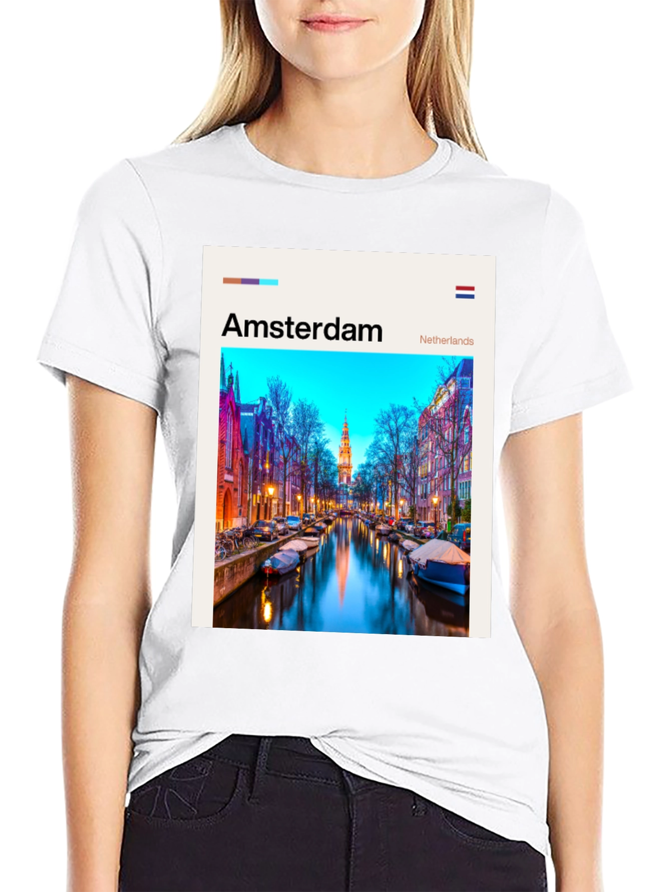 Amsterdam T-Shirt: Cityscape Graphic Tee