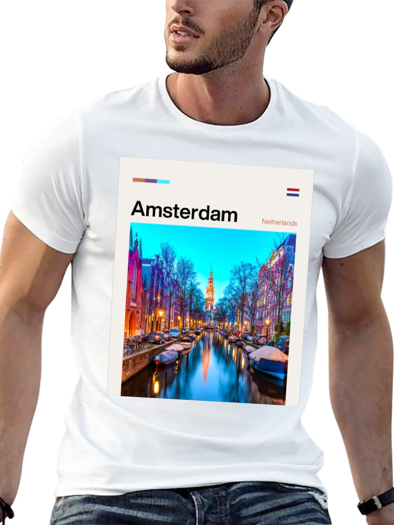 Amsterdam T-Shirt: Cityscape Graphic Tee