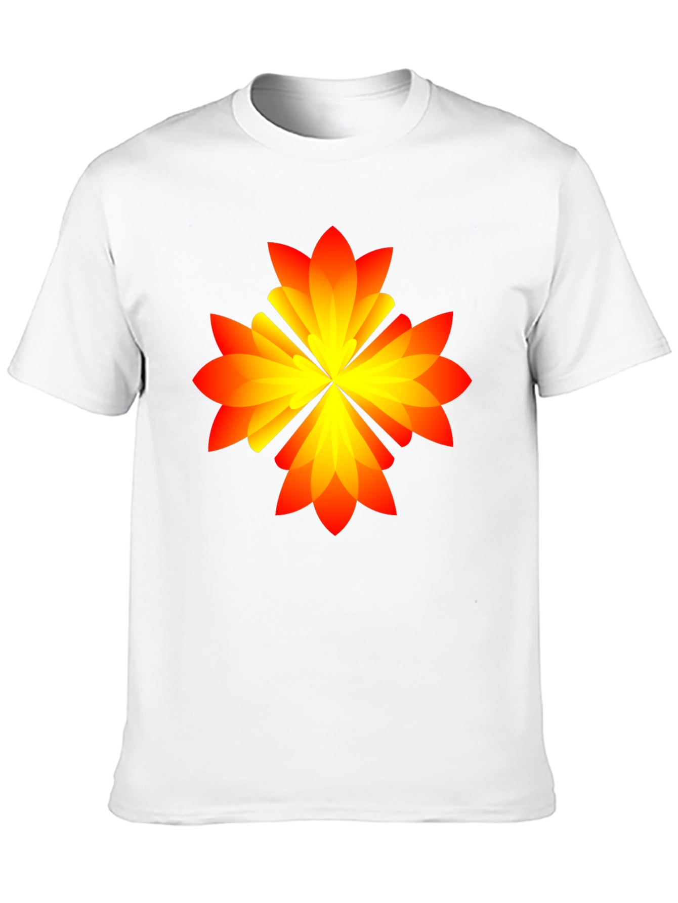 Abstract Flower Graphic Tee - Black Cotton Blend