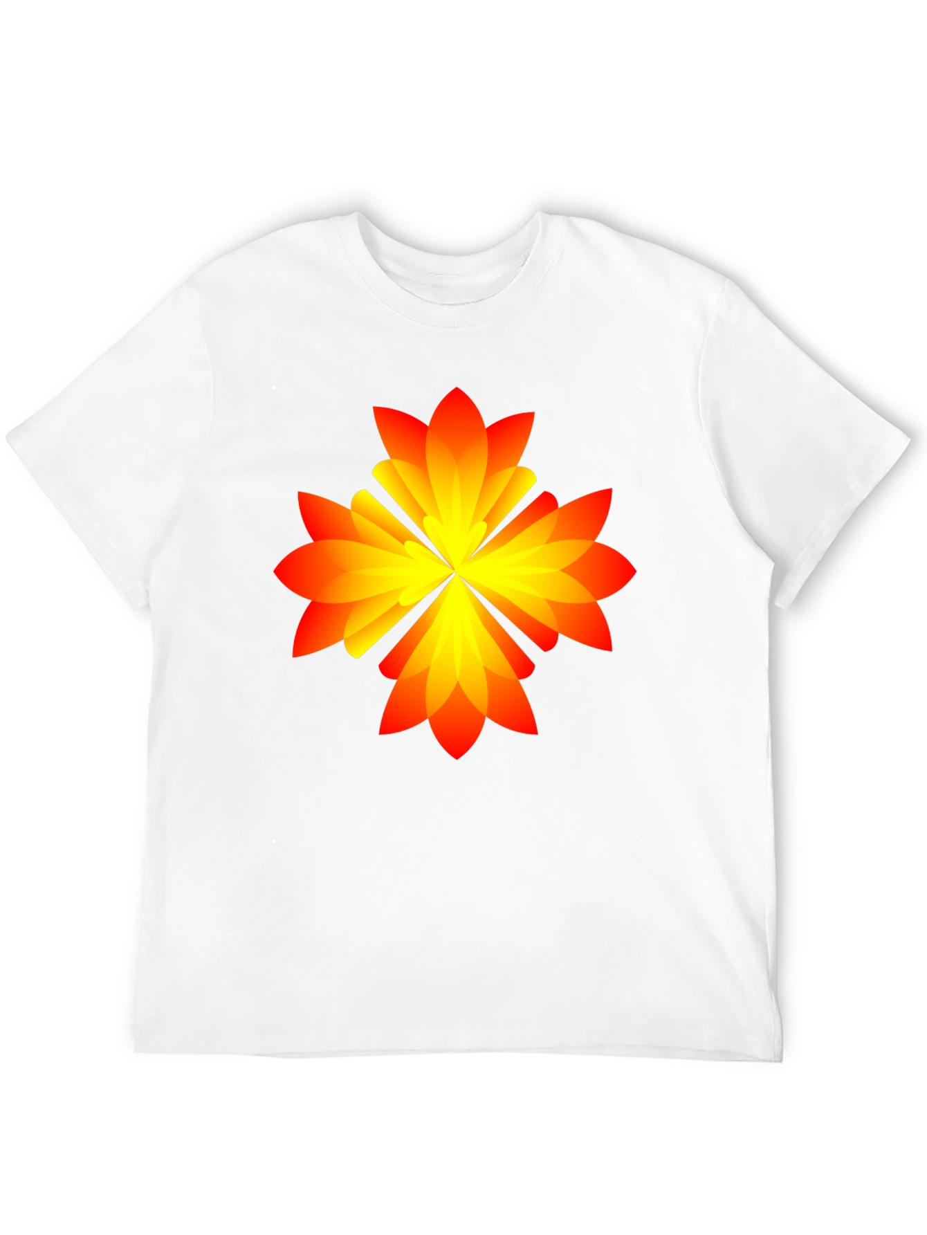 Abstract Flower Graphic Tee - Black Cotton Blend