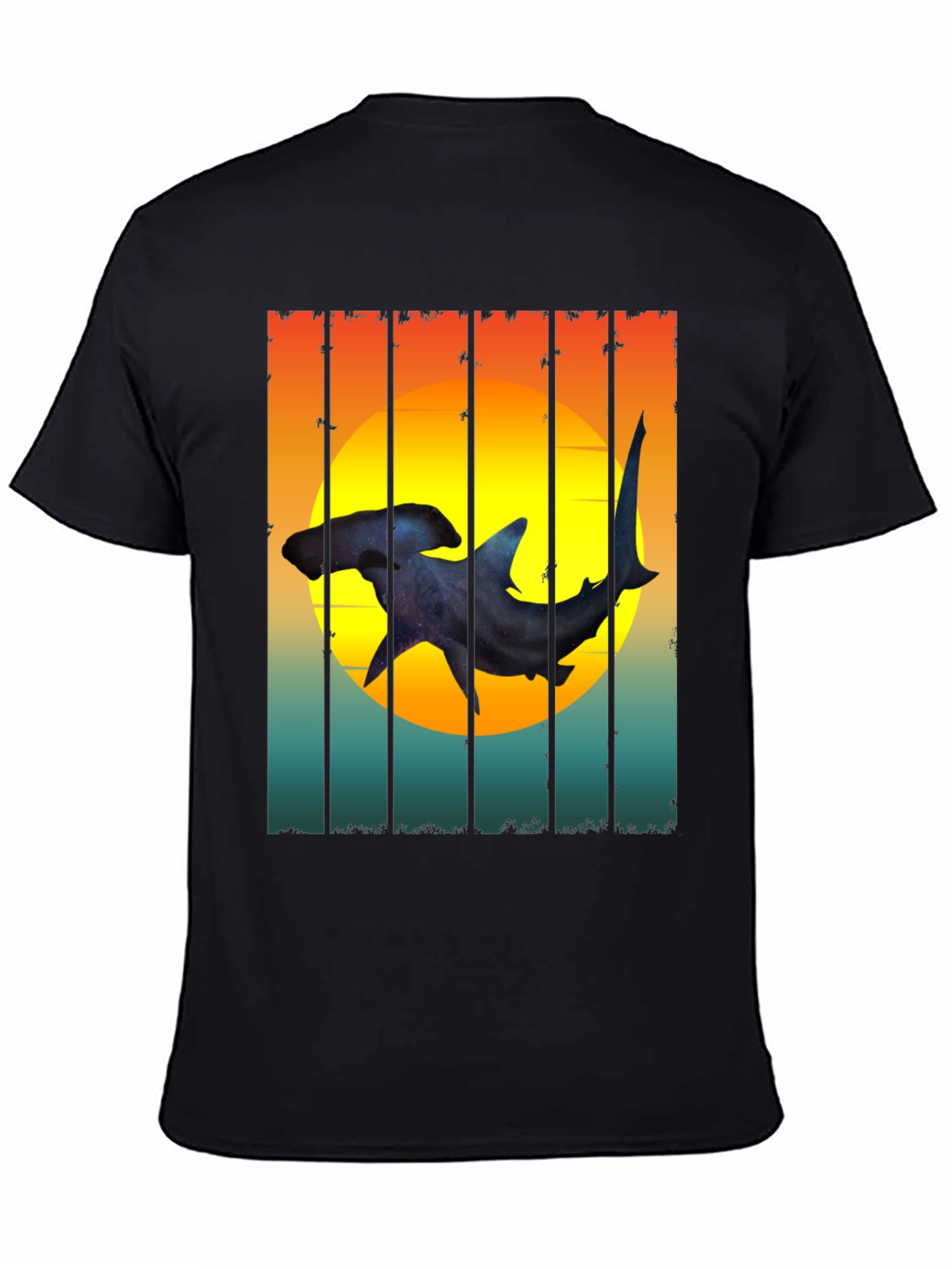 Hammerhead Shark Sunset Graphic Tee