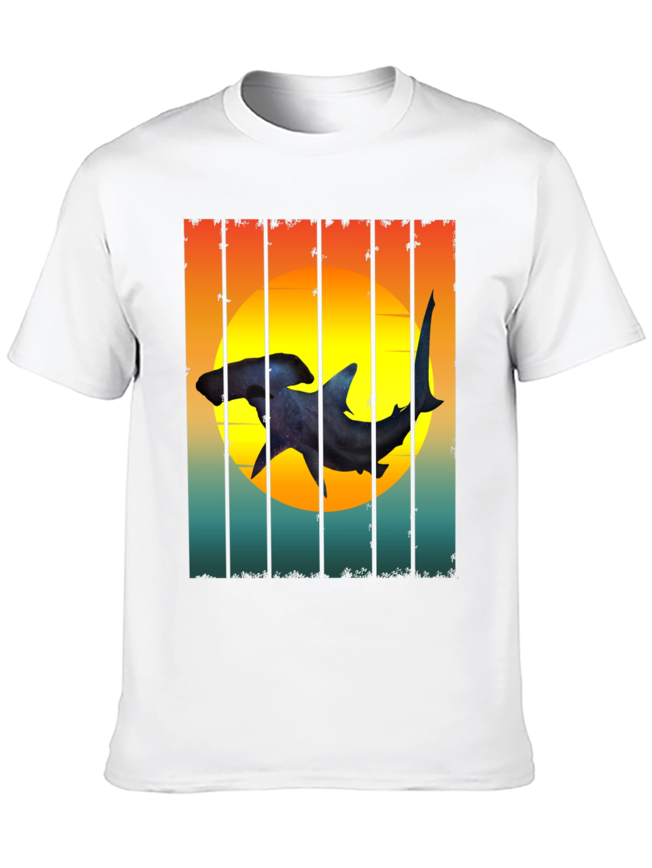 Hammerhead Shark Sunset Graphic Tee
