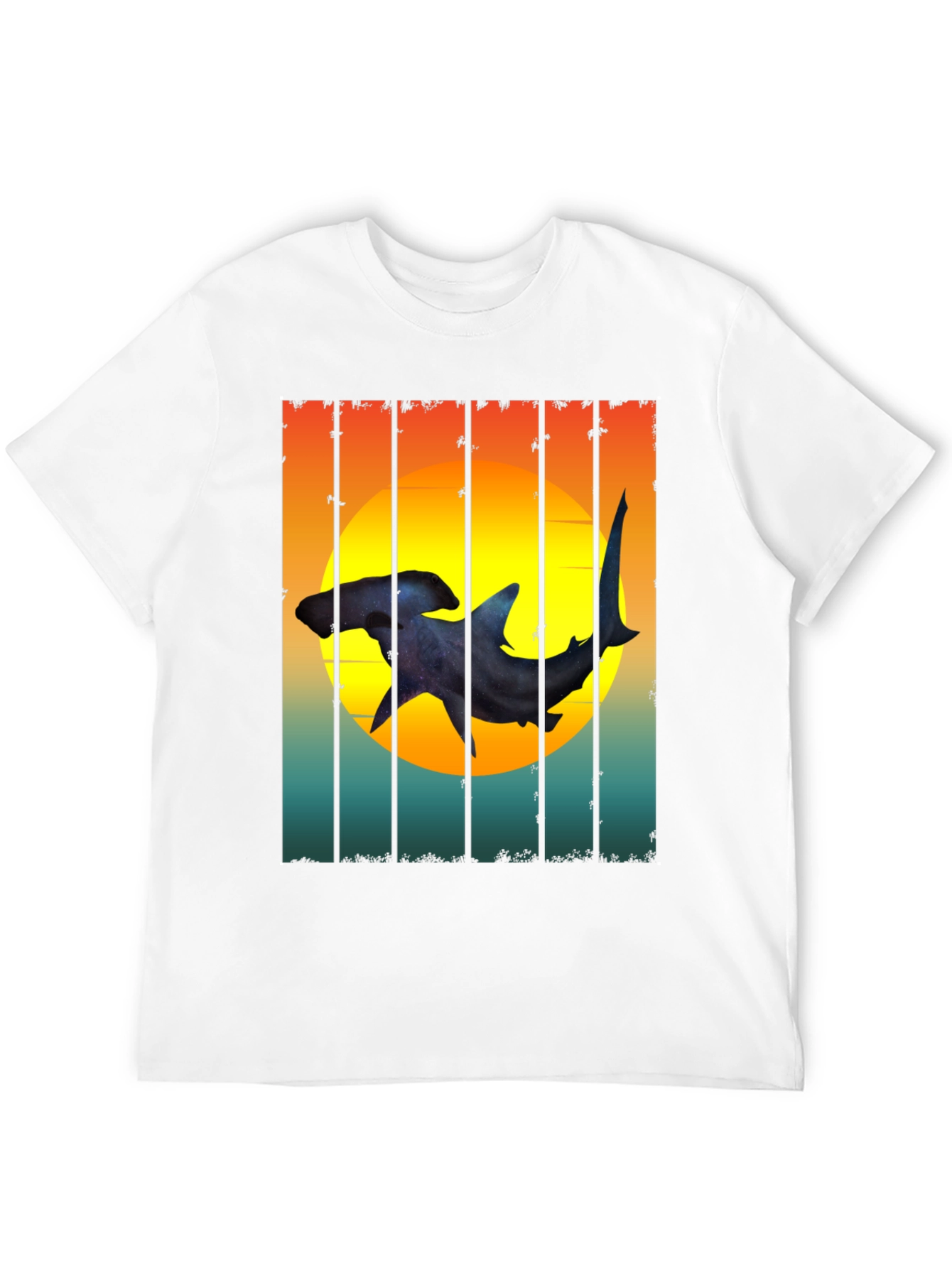 Hammerhead Shark Sunset Graphic Tee