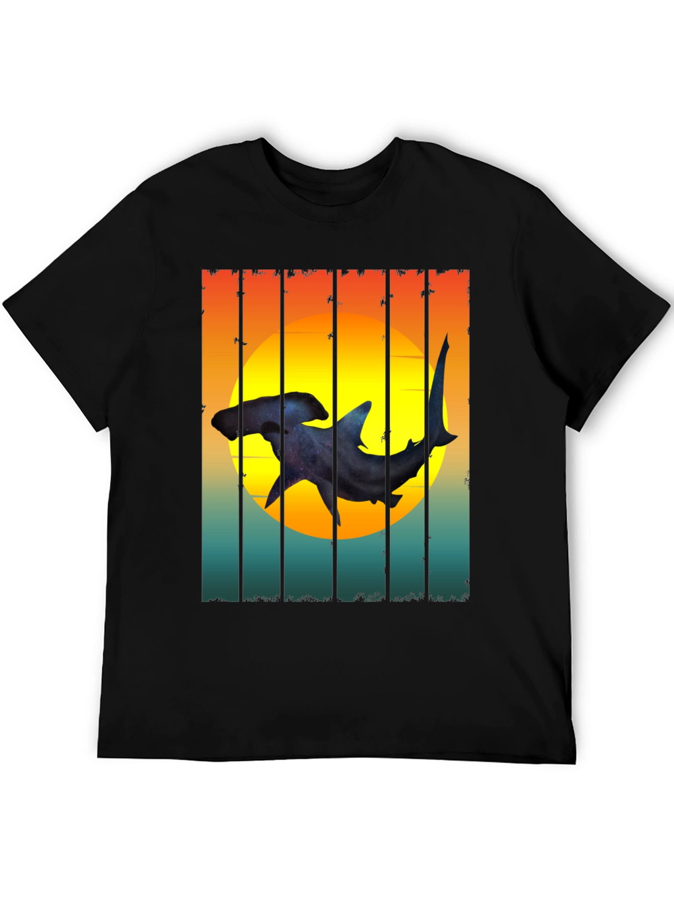 Hammerhead Shark Sunset Graphic Tee