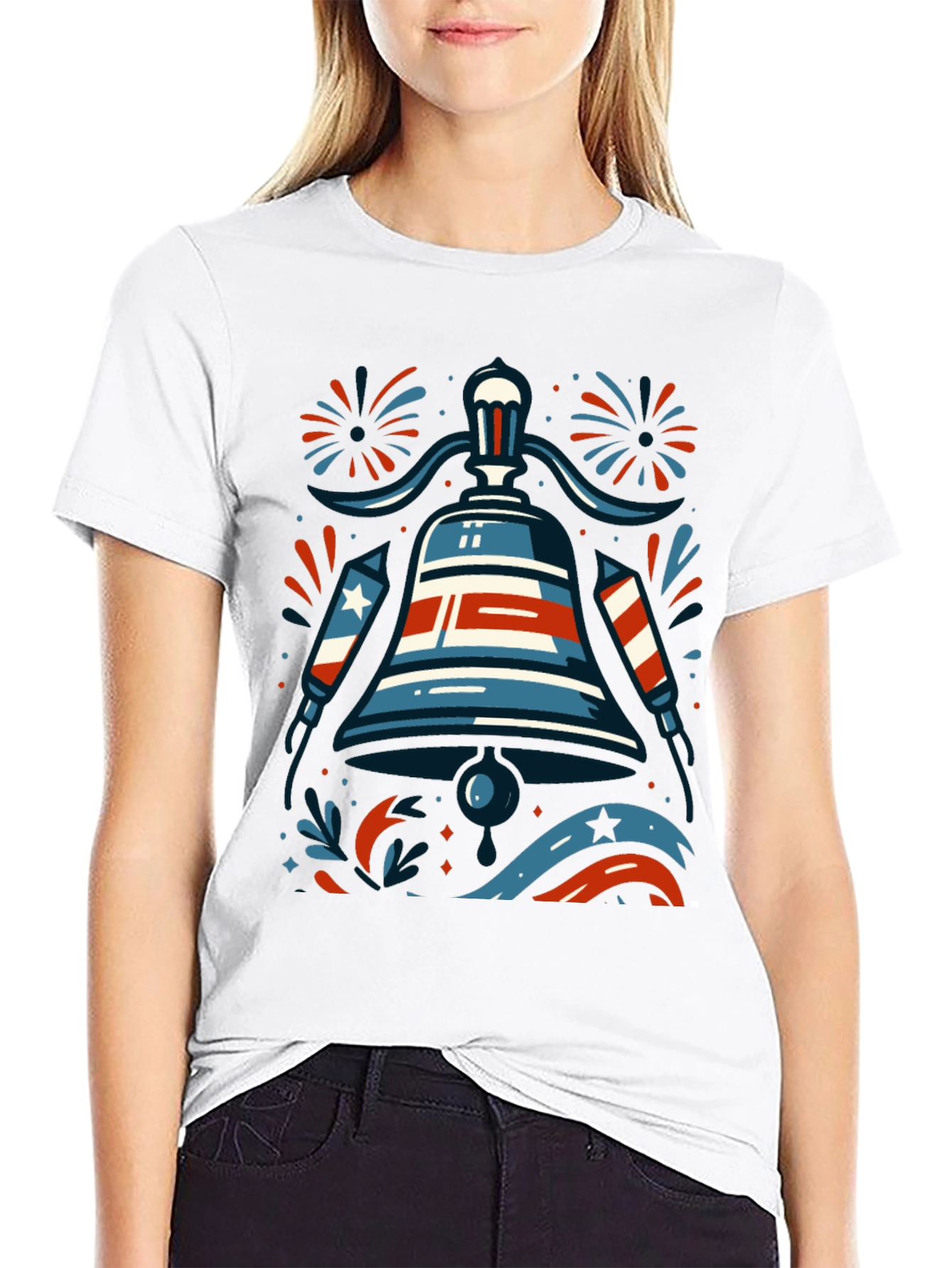 Patriotic Liberty Bell Graphic T-Shirt