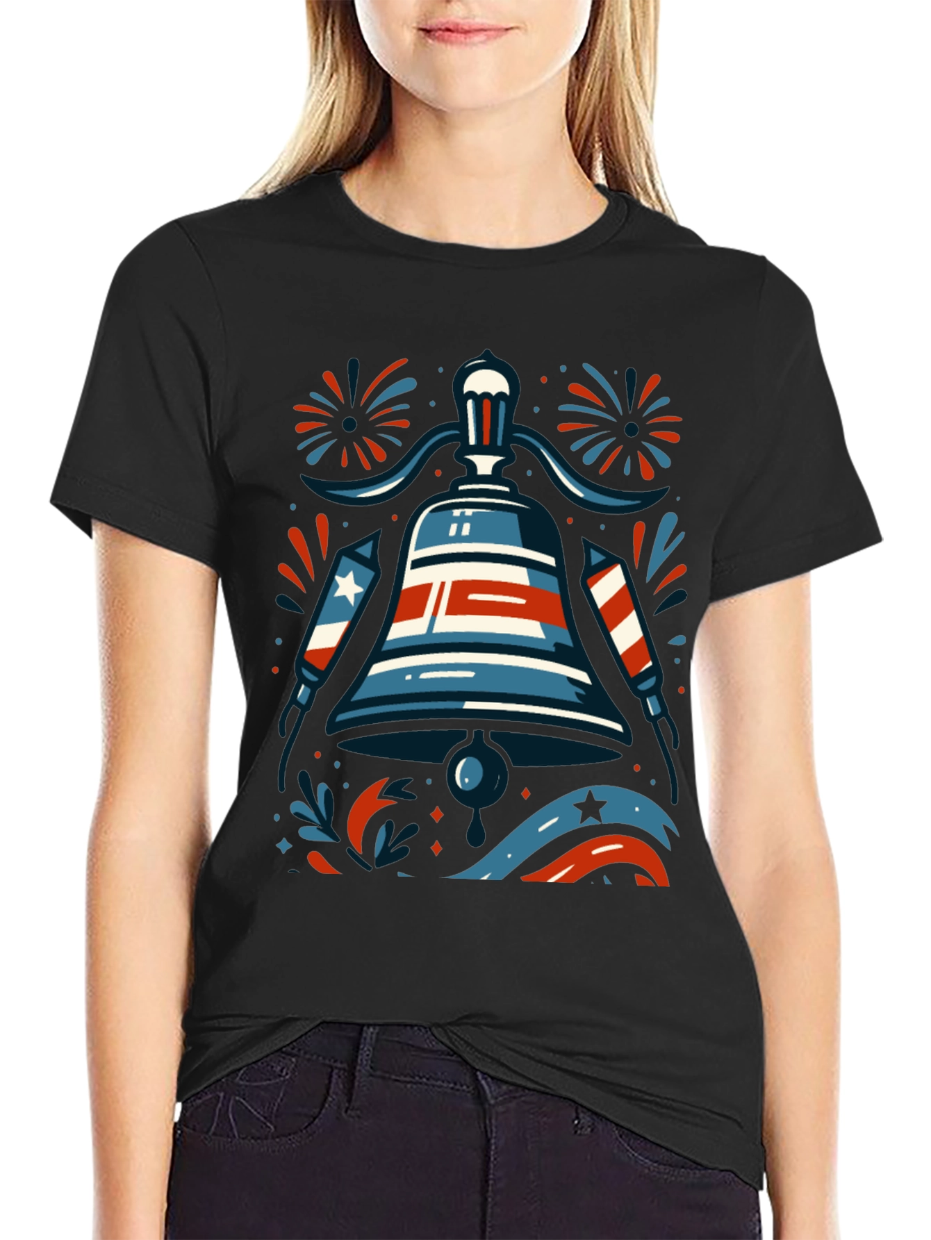 Patriotic Liberty Bell Graphic T-Shirt