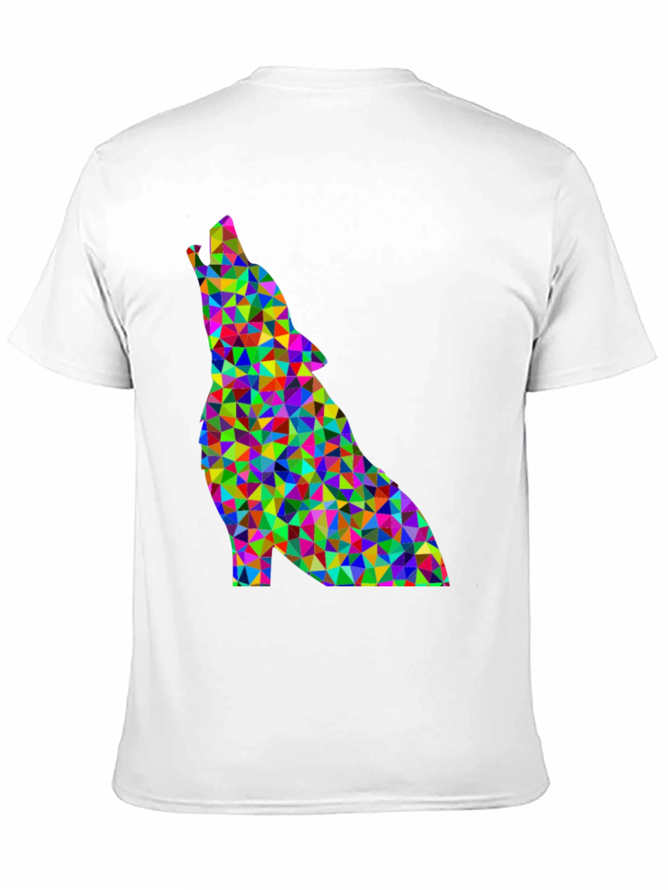 Geometric Wolf Graphic Tee - Modern Art Design