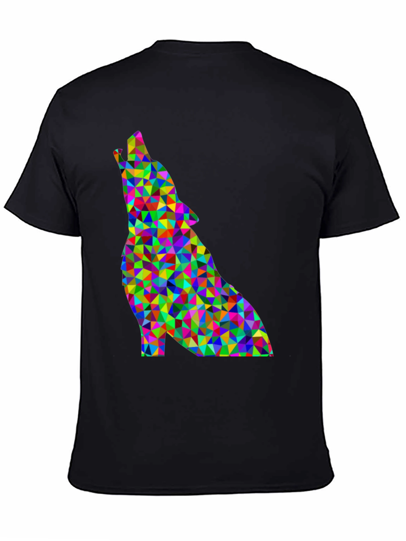Geometric Wolf Graphic Tee - Modern Art Design