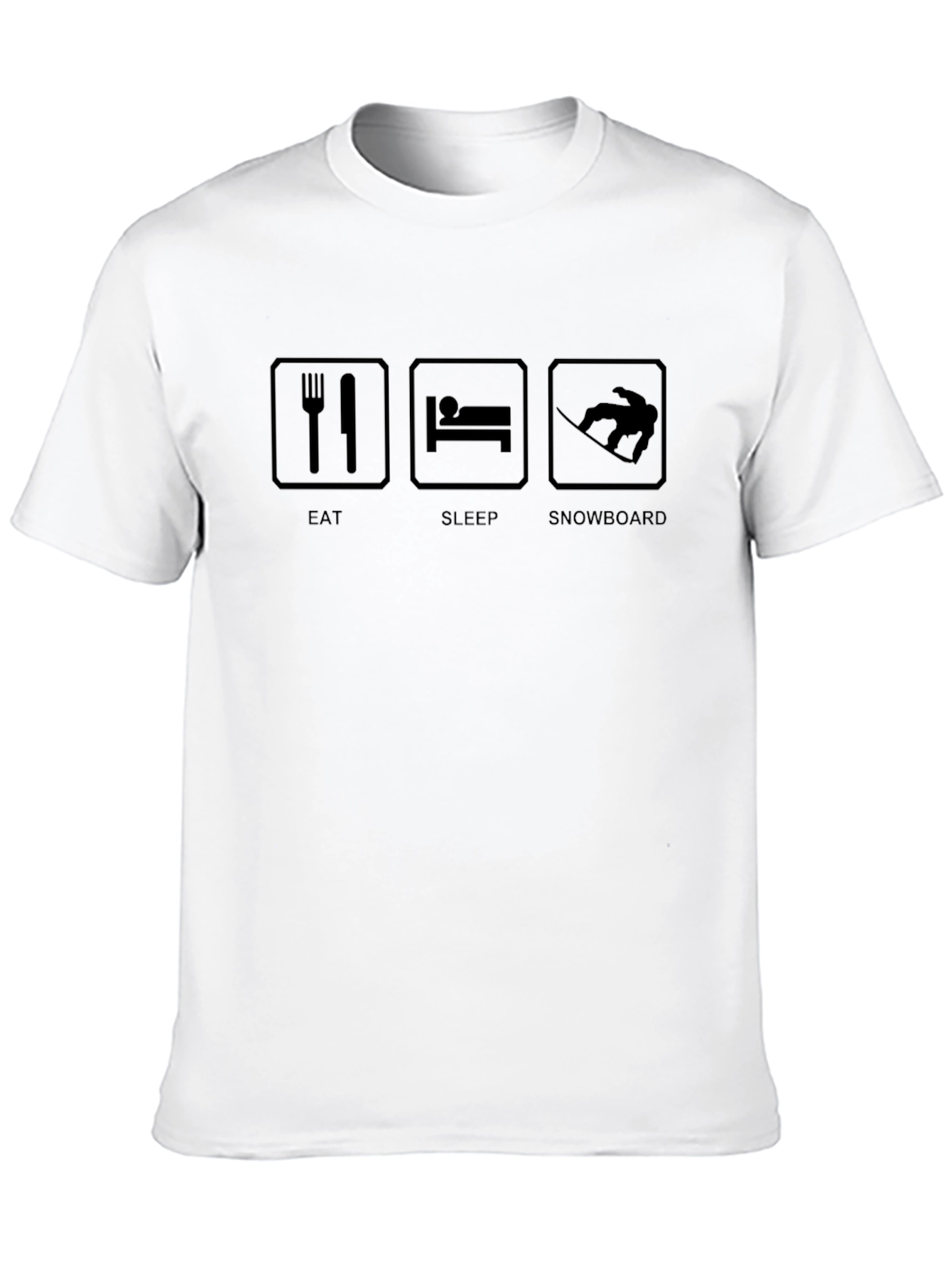 Eat Sleep Snowboard Black T-Shirt