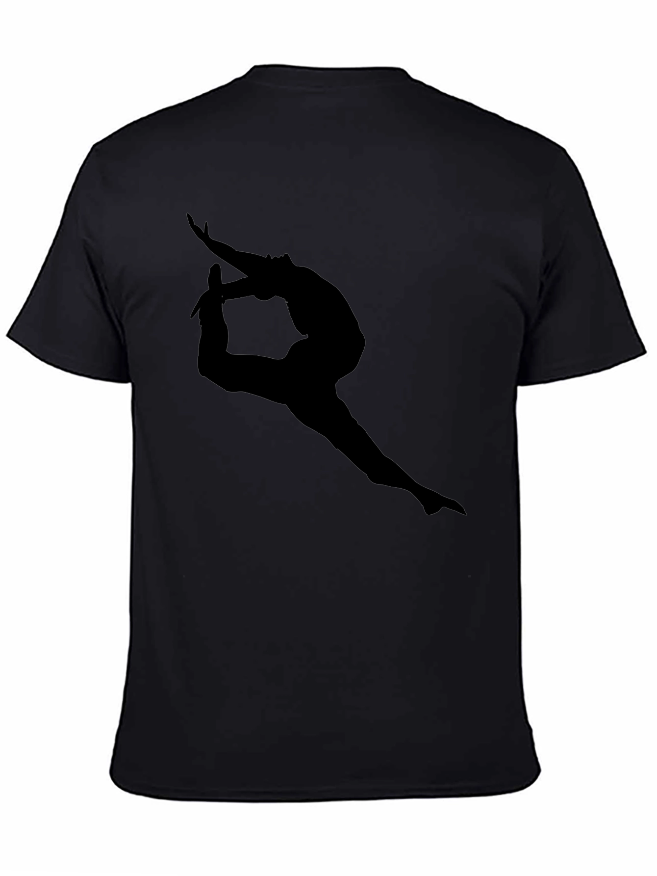 Black T-Shirt with Dancer Silhouette Graphic