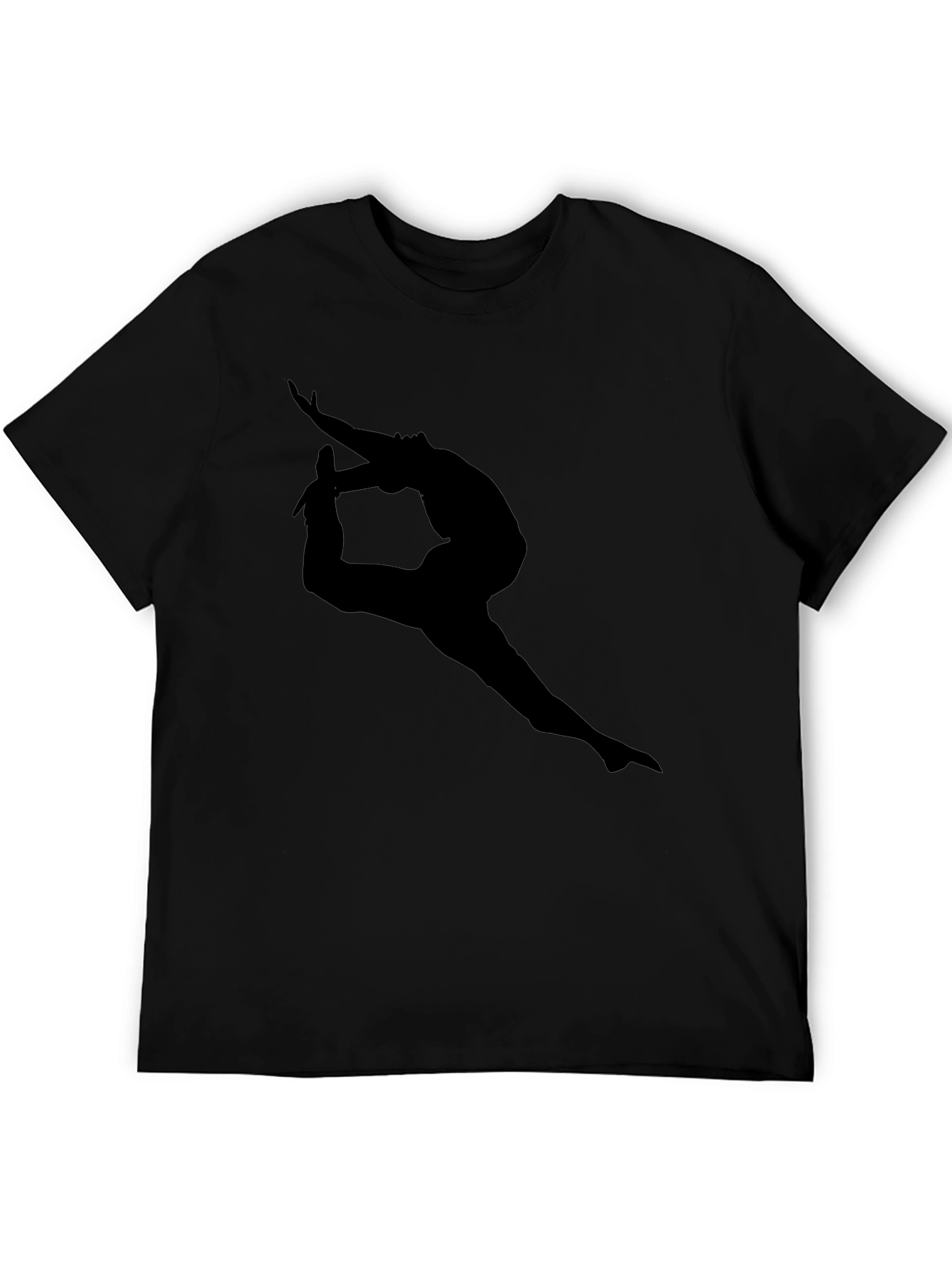 Black T-Shirt with Dancer Silhouette Graphic