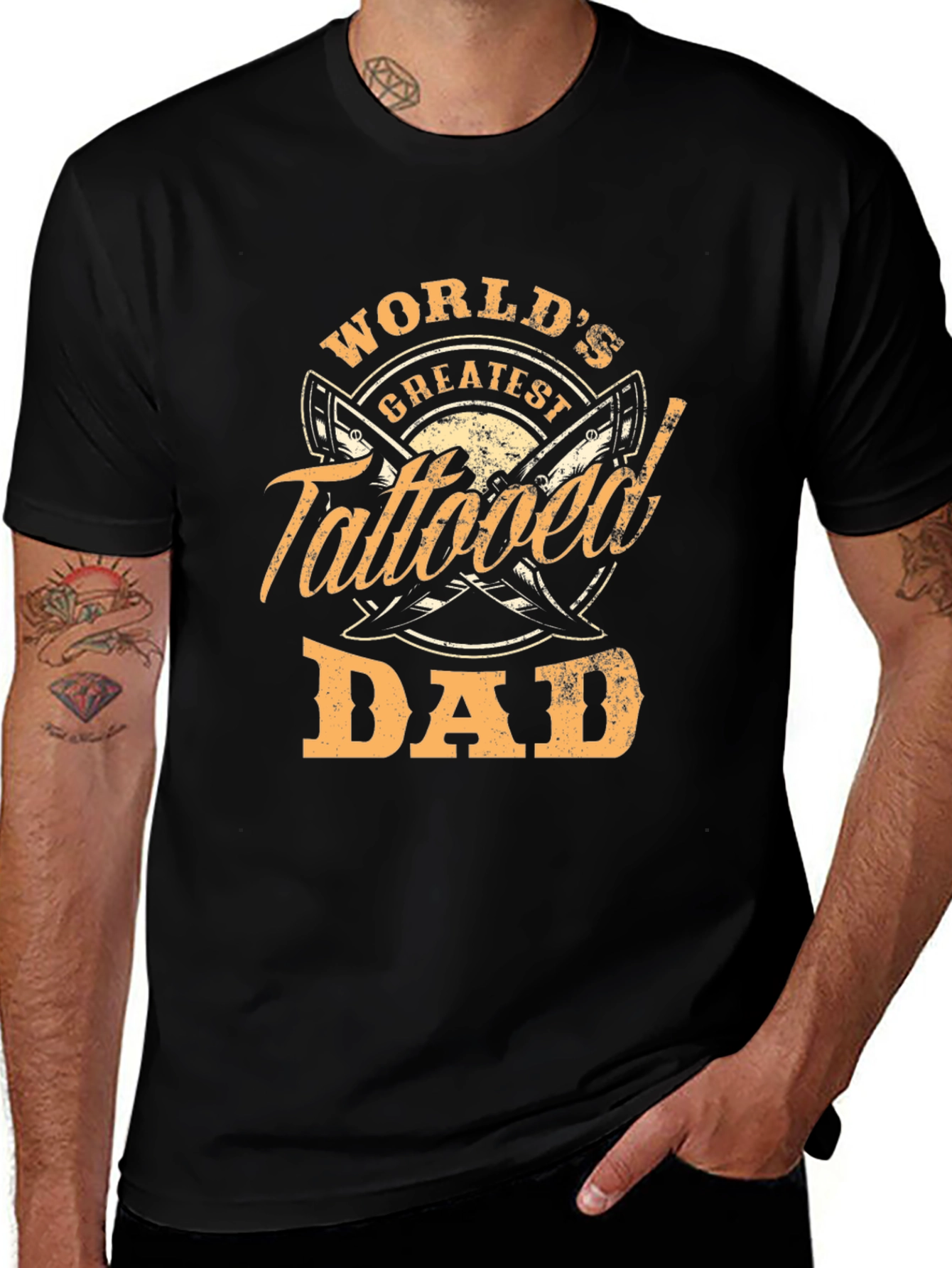 Worlds Greatest Tattooed Dad Graphic T-Shirt